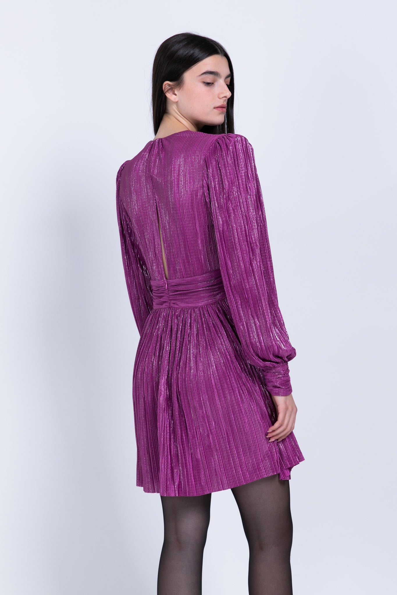 SABINA MUSAYEV - pleated_knit_w_foil_purple_fw_22_23
