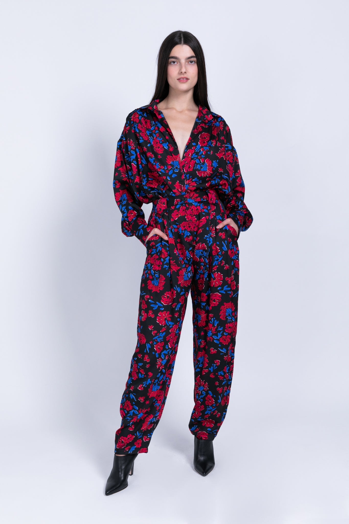 SABINA MUSAYEV - floral_print_on_satin_black_fw_22_23