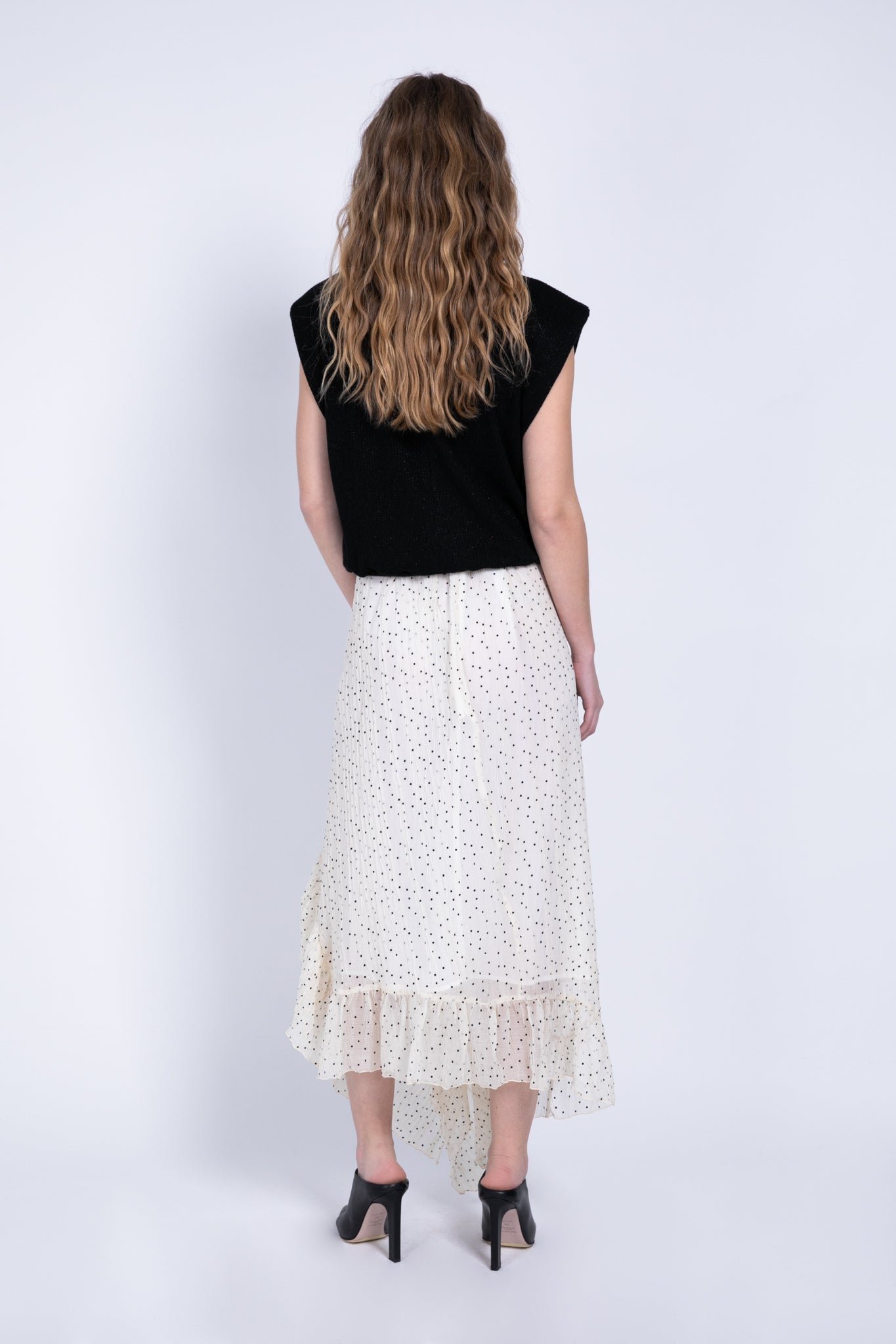 SABINA MUSAYEV - pleated_chiffon_w_dots_ivory_fw_22_23