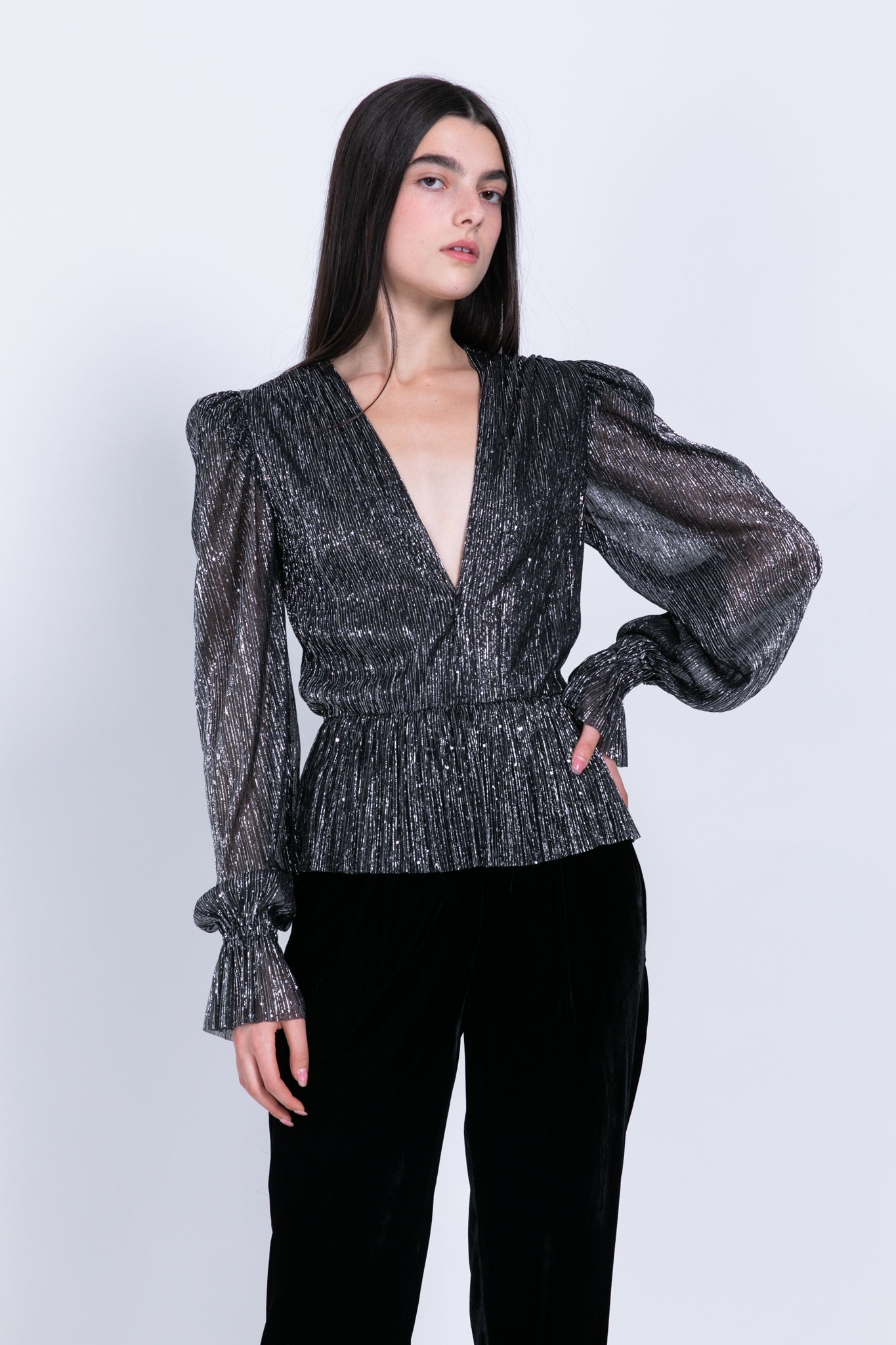 SABINA MUSAYEV - pleated_knit_w_sequins_black_fw_22_23