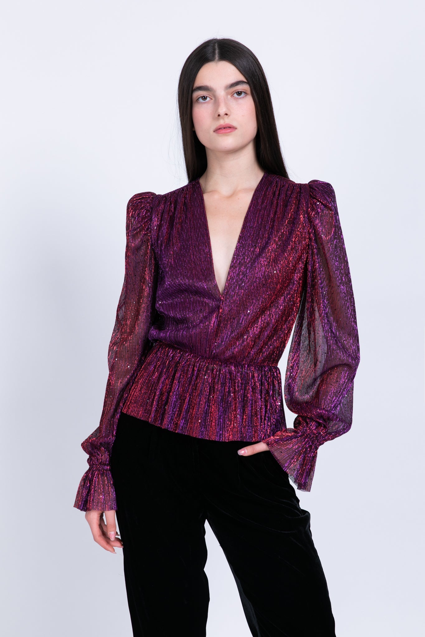 SABINA MUSAYEV - pleated_knit_w_sequins_multi_red_fw_22_23