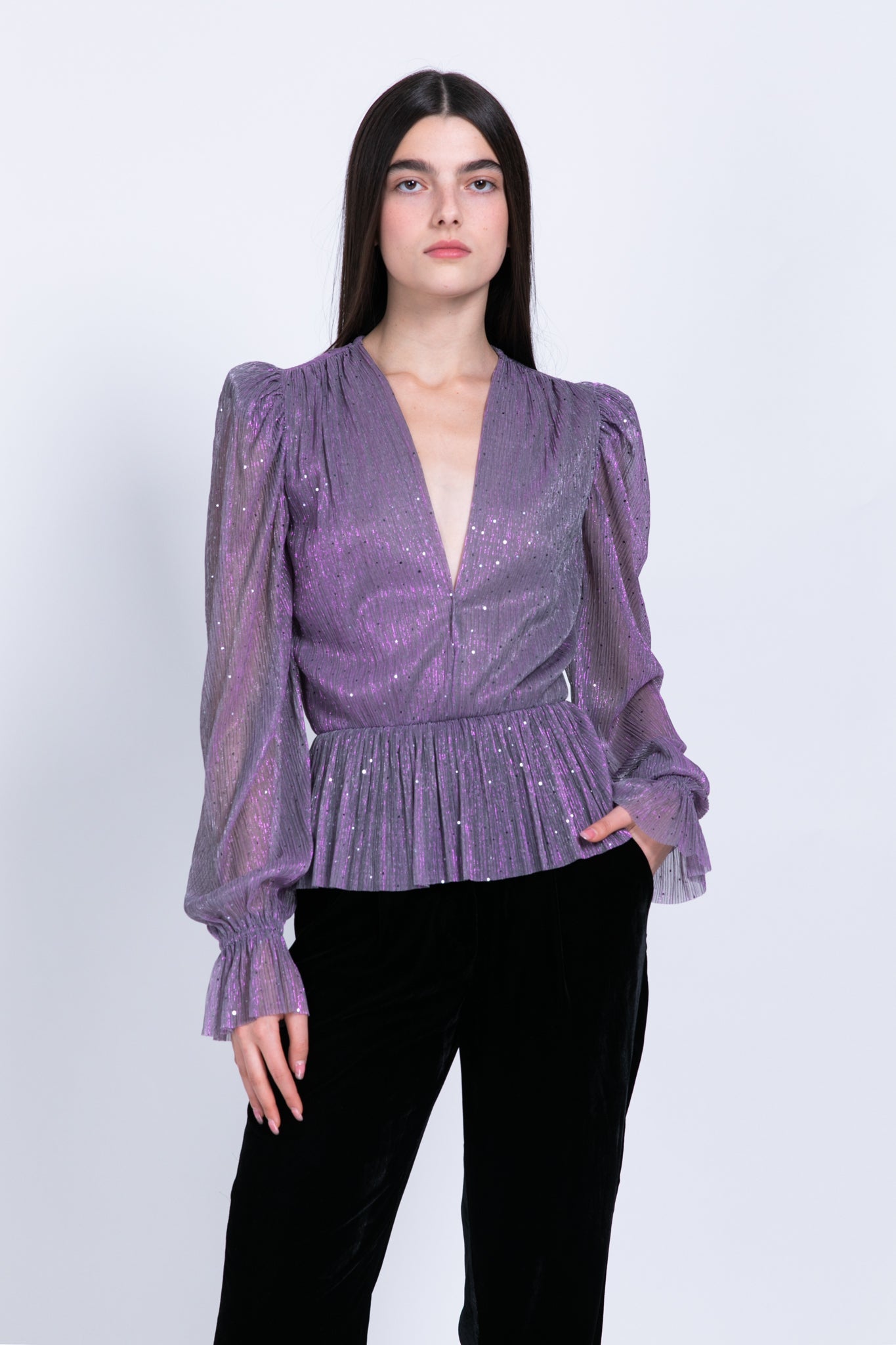 SABINA MUSAYEV - pleated_knit_w_sequins_multi_grey_fw_22_23