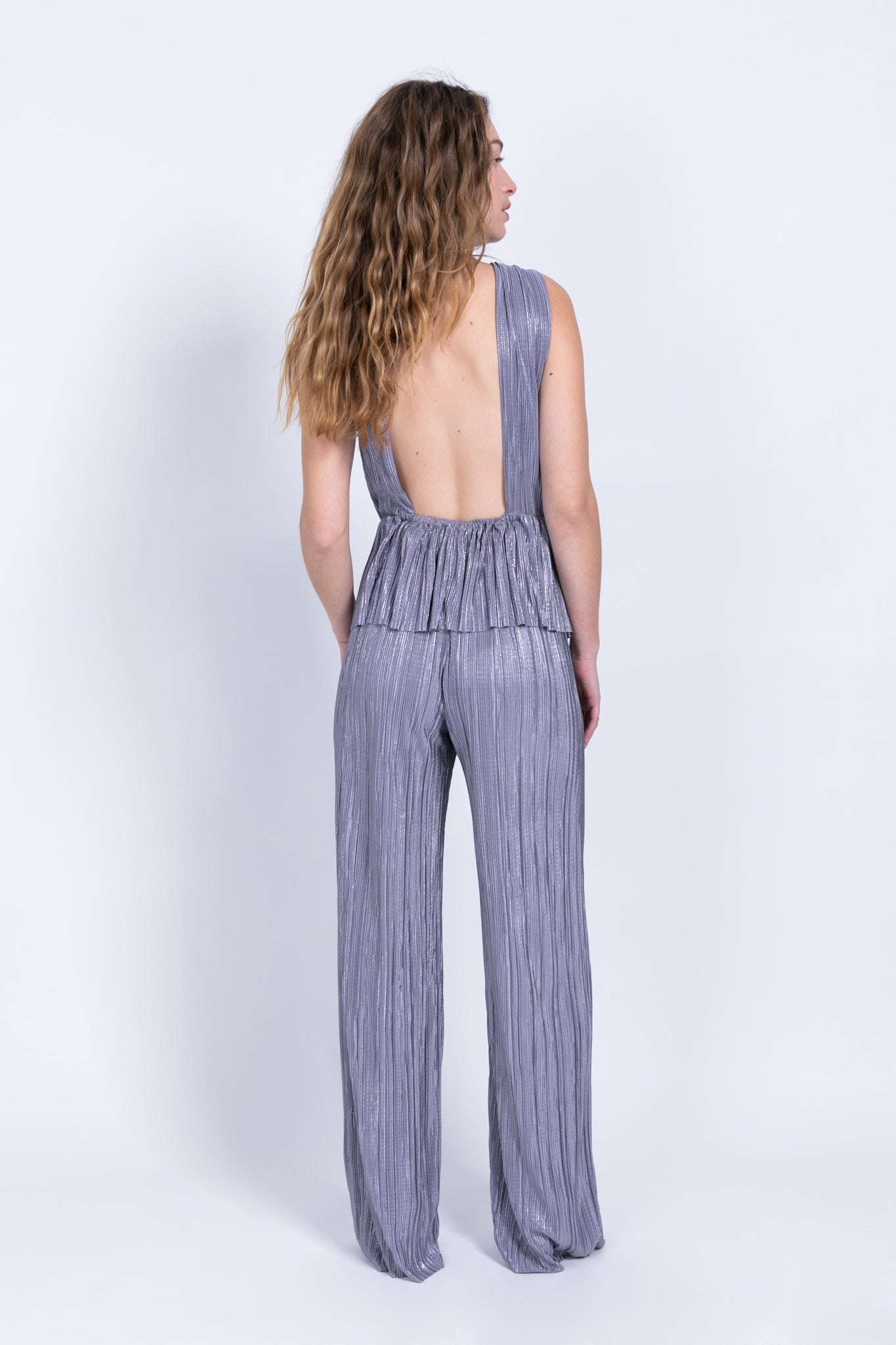 SABINA MUSAYEV - pleated_knit_w_foil_grey_fw_22_23