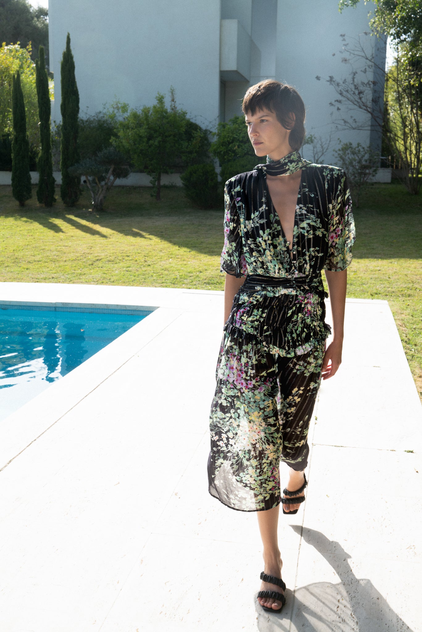 SABINA MUSAYEV - printed_silk_chiffon_blend_black_ss_22