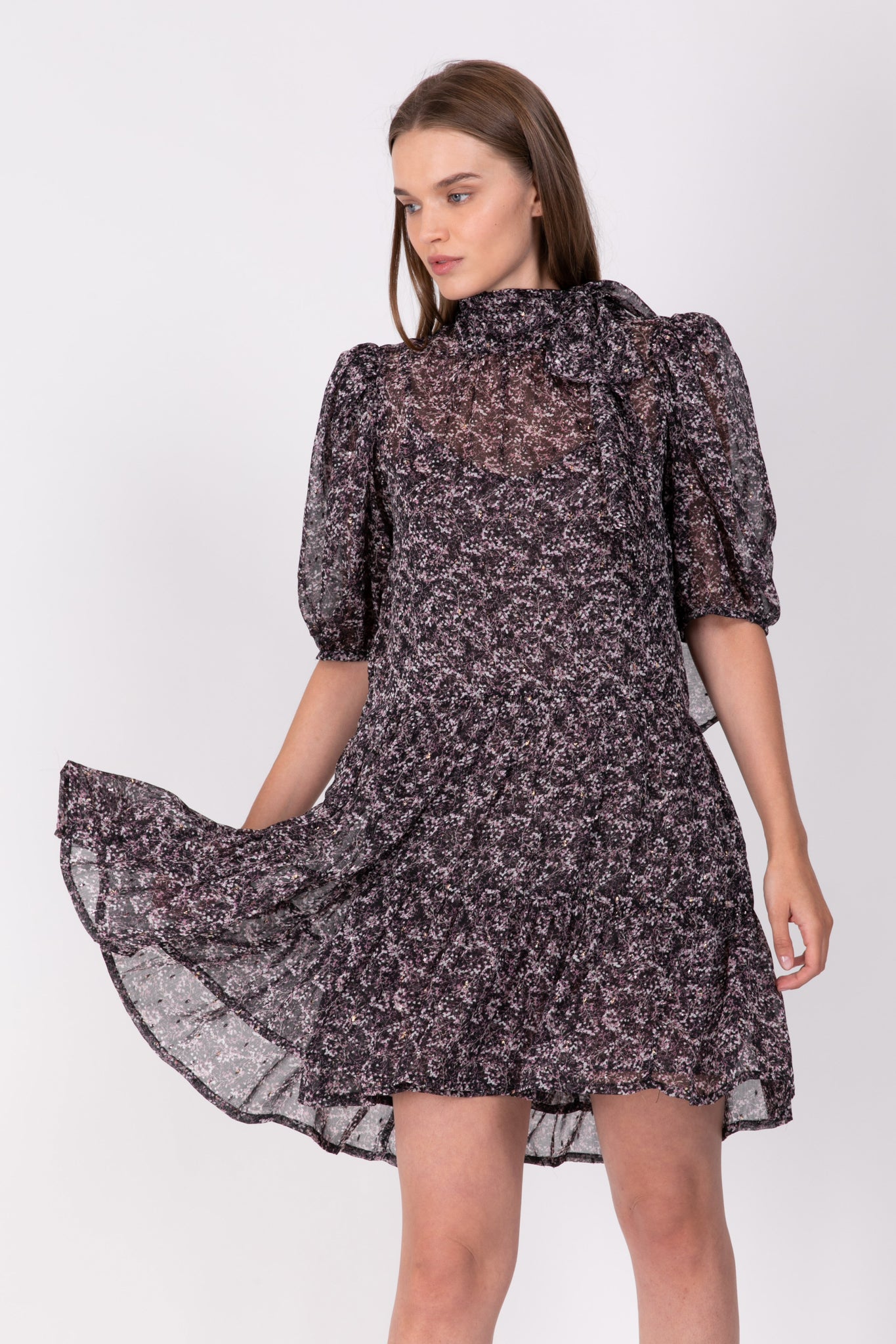 SABINA MUSAYEV - printed_chiffon_w_plumetti_black_ss_22