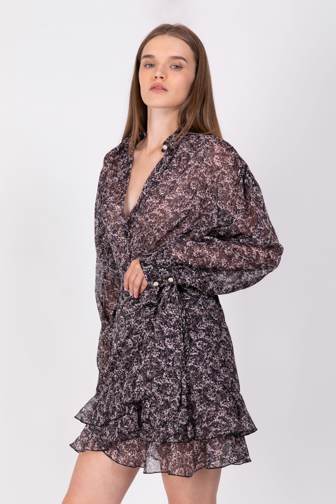SABINA MUSAYEV - printed_chiffon_w_plumetti_black_ss_22