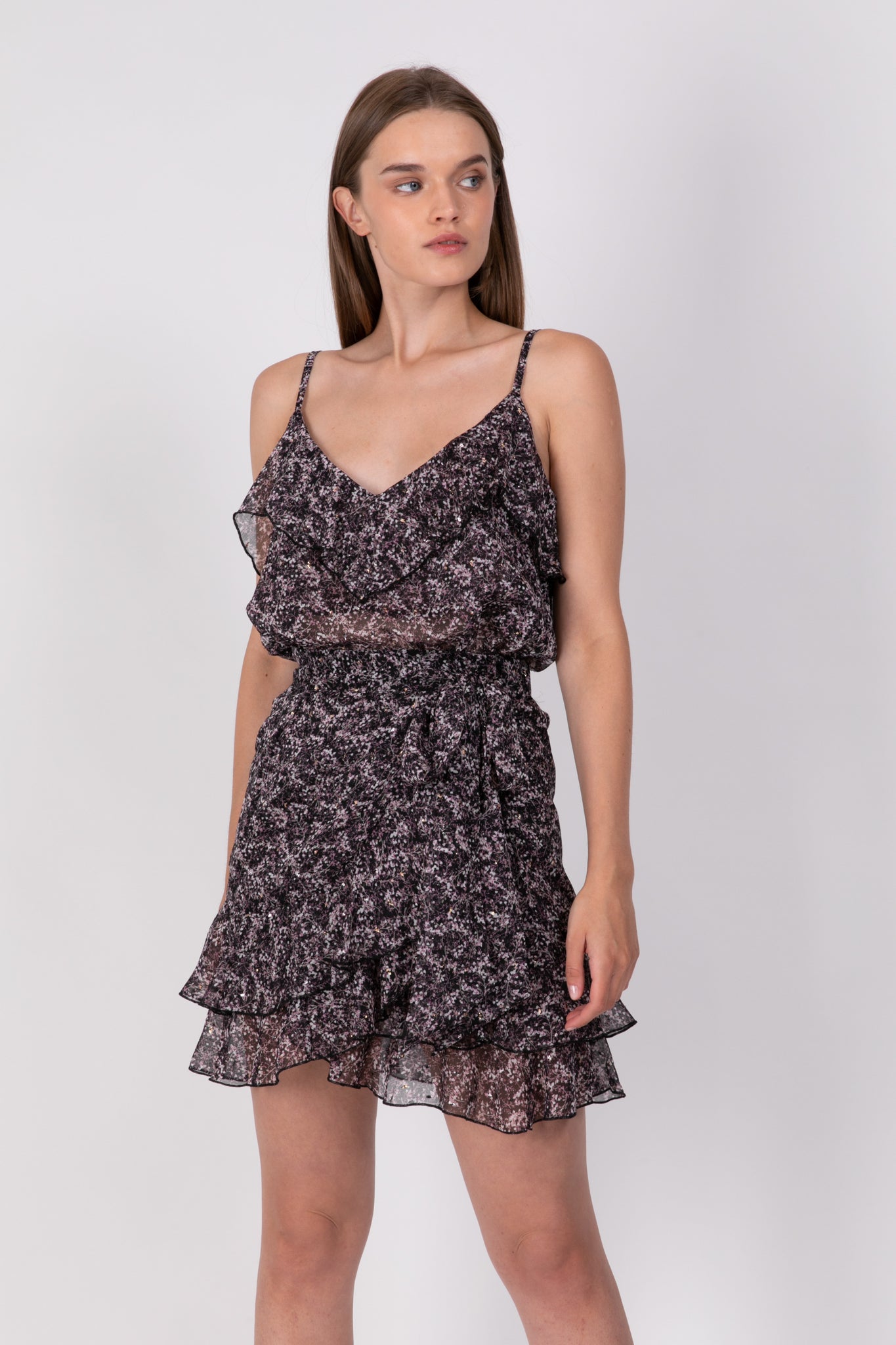 SABINA MUSAYEV - printed_chiffon_w_plumetti_black_ss_22