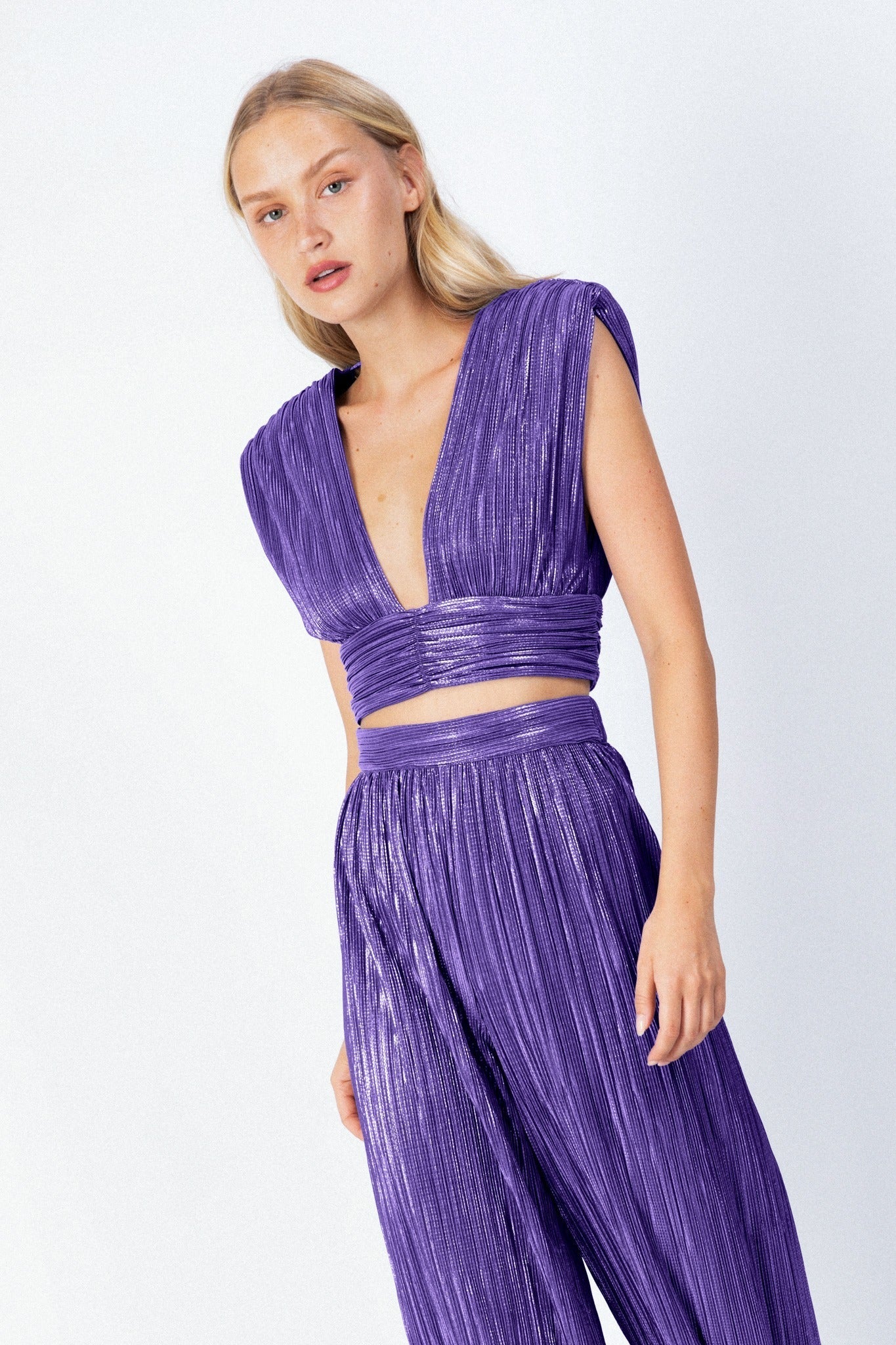 SABINA MUSAYEV - pleated_knit_w._foil_dark_lavener