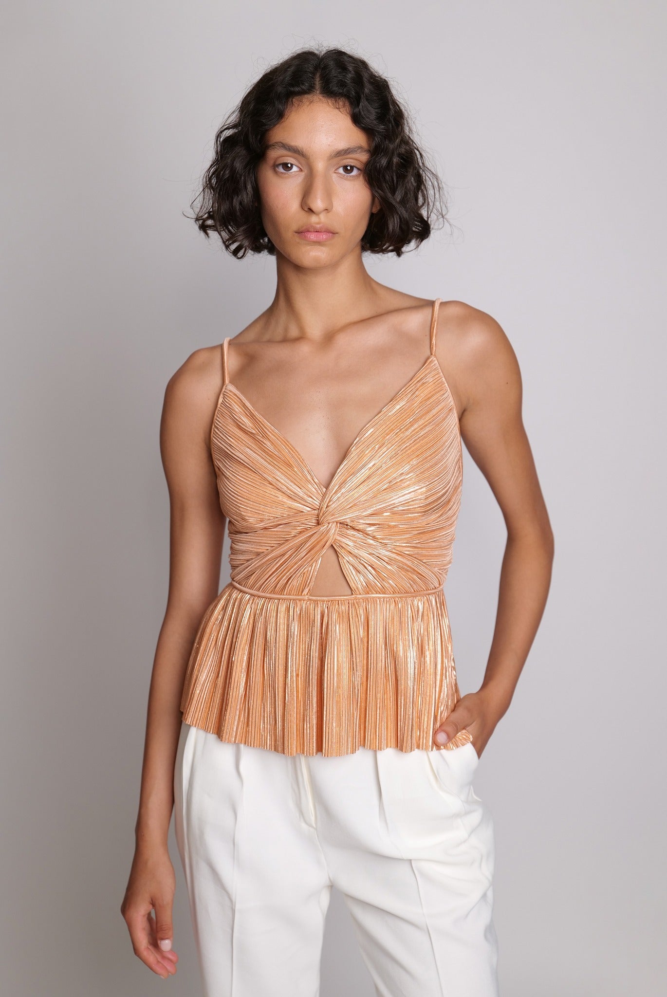 SABINA MUSAYEV - pleated_knit_w_foil_peach_23