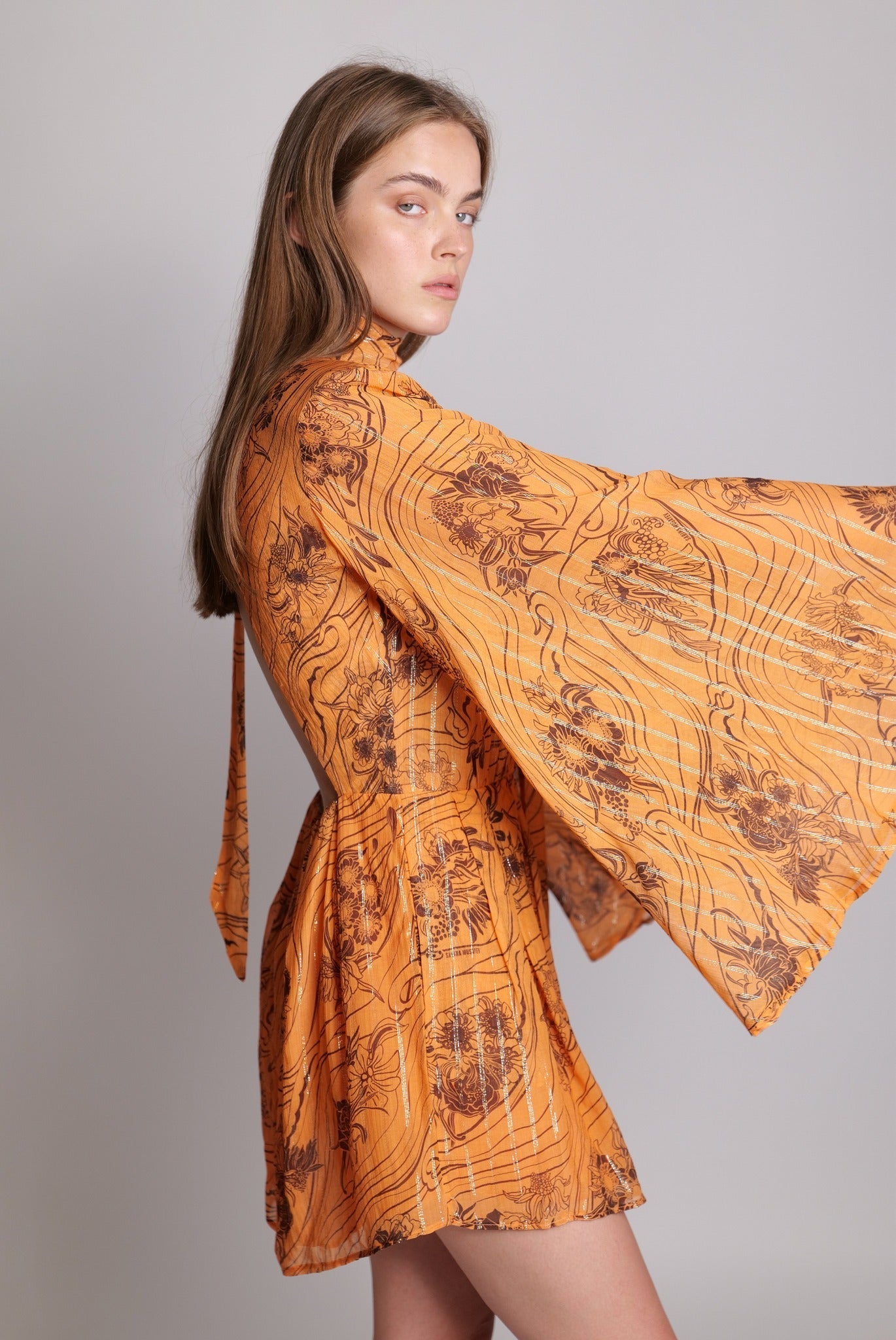 SABINA MUSAYEV - passion_flower_silk_chiffon_orange