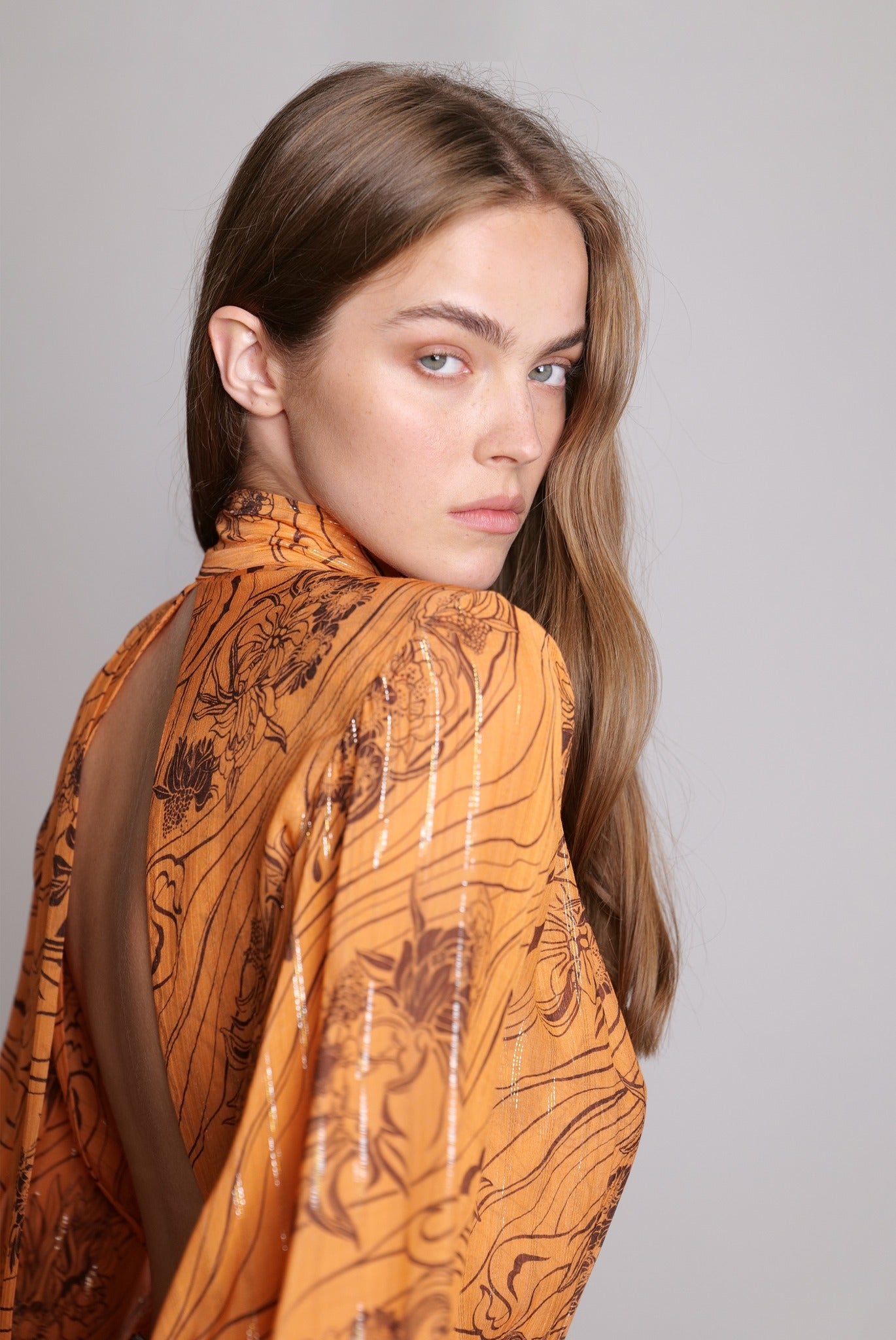 SABINA MUSAYEV - passion_flower_silk_chiffon_orange