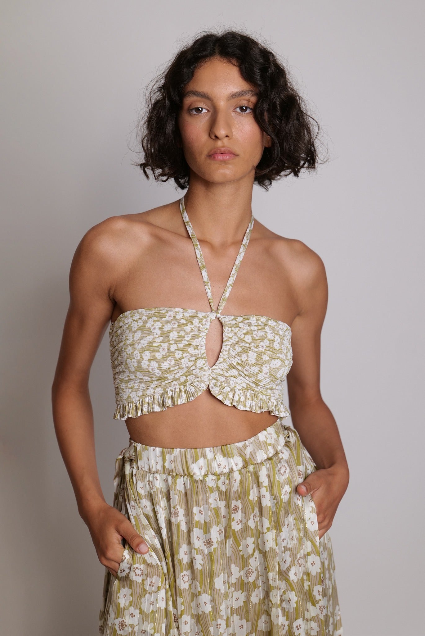SABINA MUSAYEV - botanical_vine_pleated_knit_lime