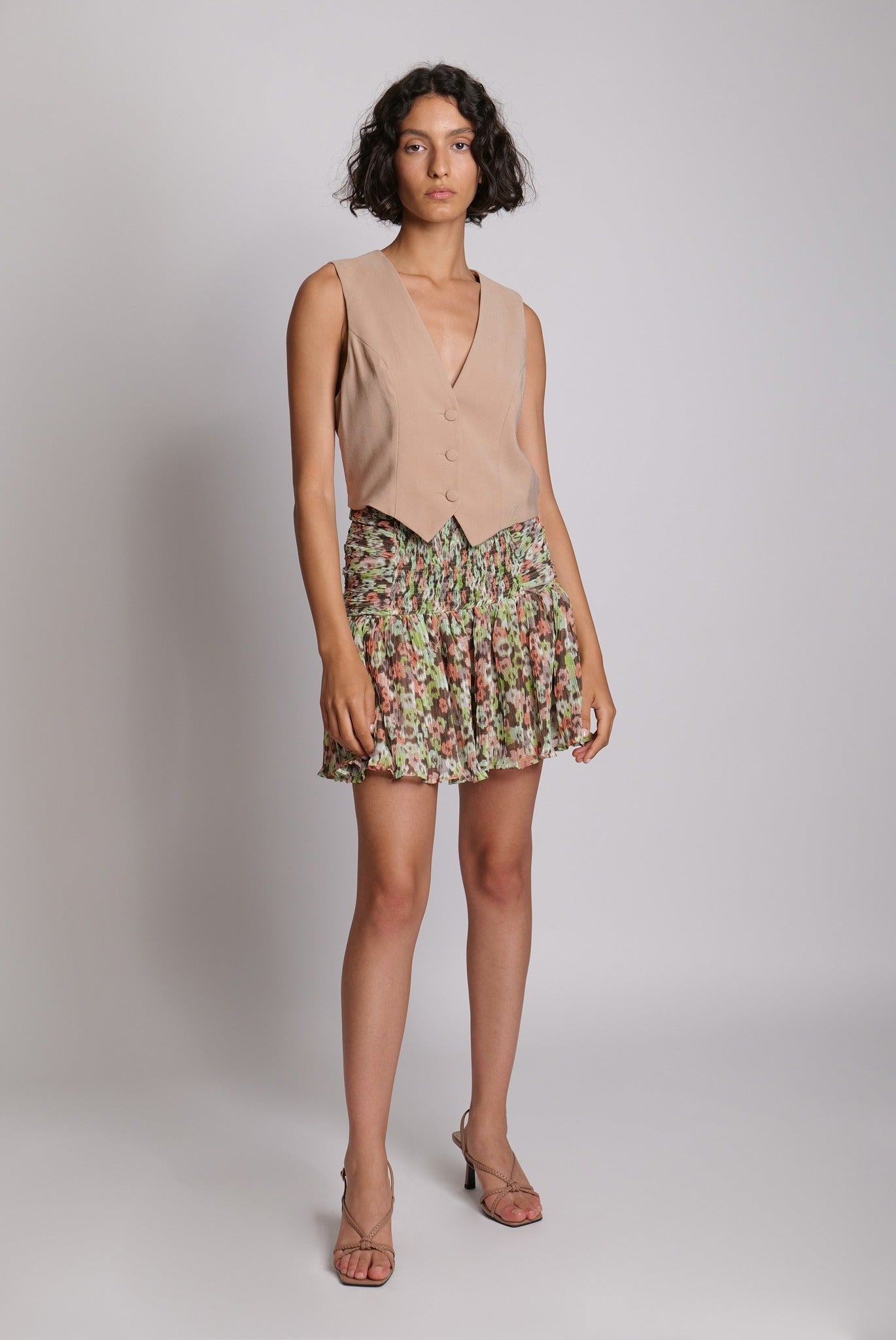 SABINA MUSAYEV - bloom_field_pleated_chiffon_peach