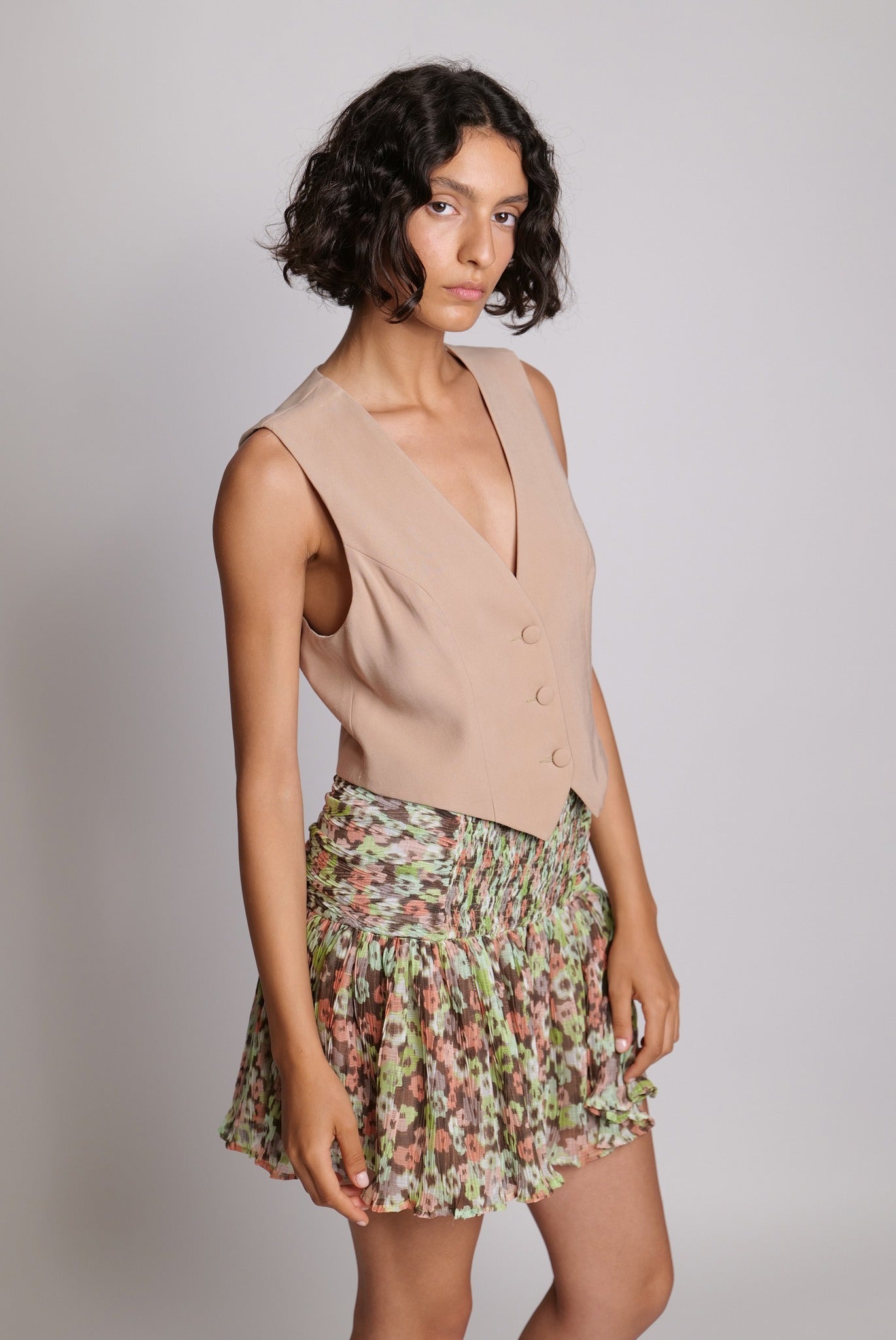 SABINA MUSAYEV - bloom_field_pleated_chiffon_peach