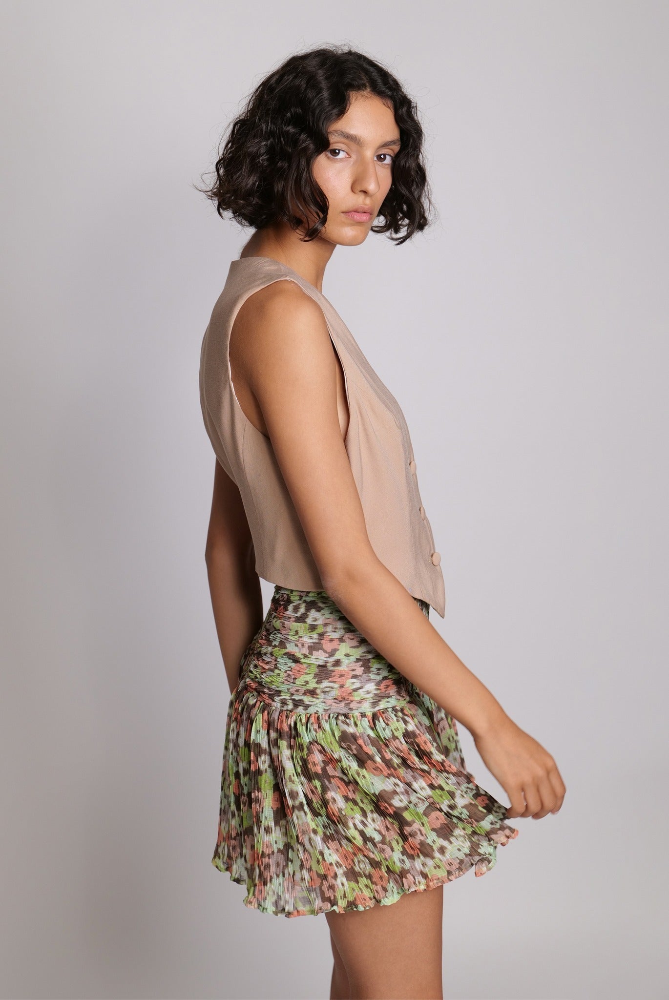 SABINA MUSAYEV - bloom_field_pleated_chiffon_peach
