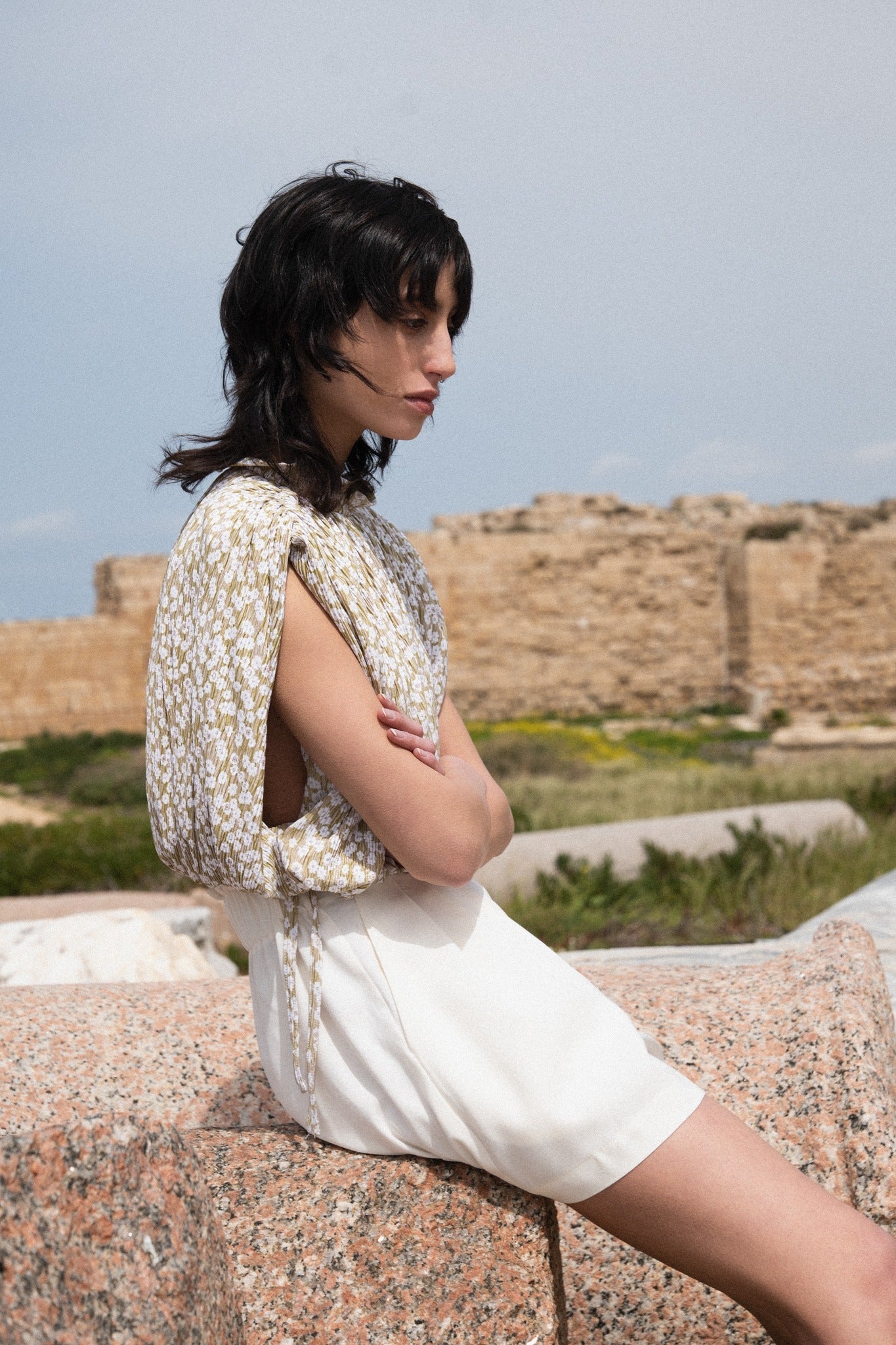 SABINA MUSAYEV - botanical_vine_pleated_knit_lime