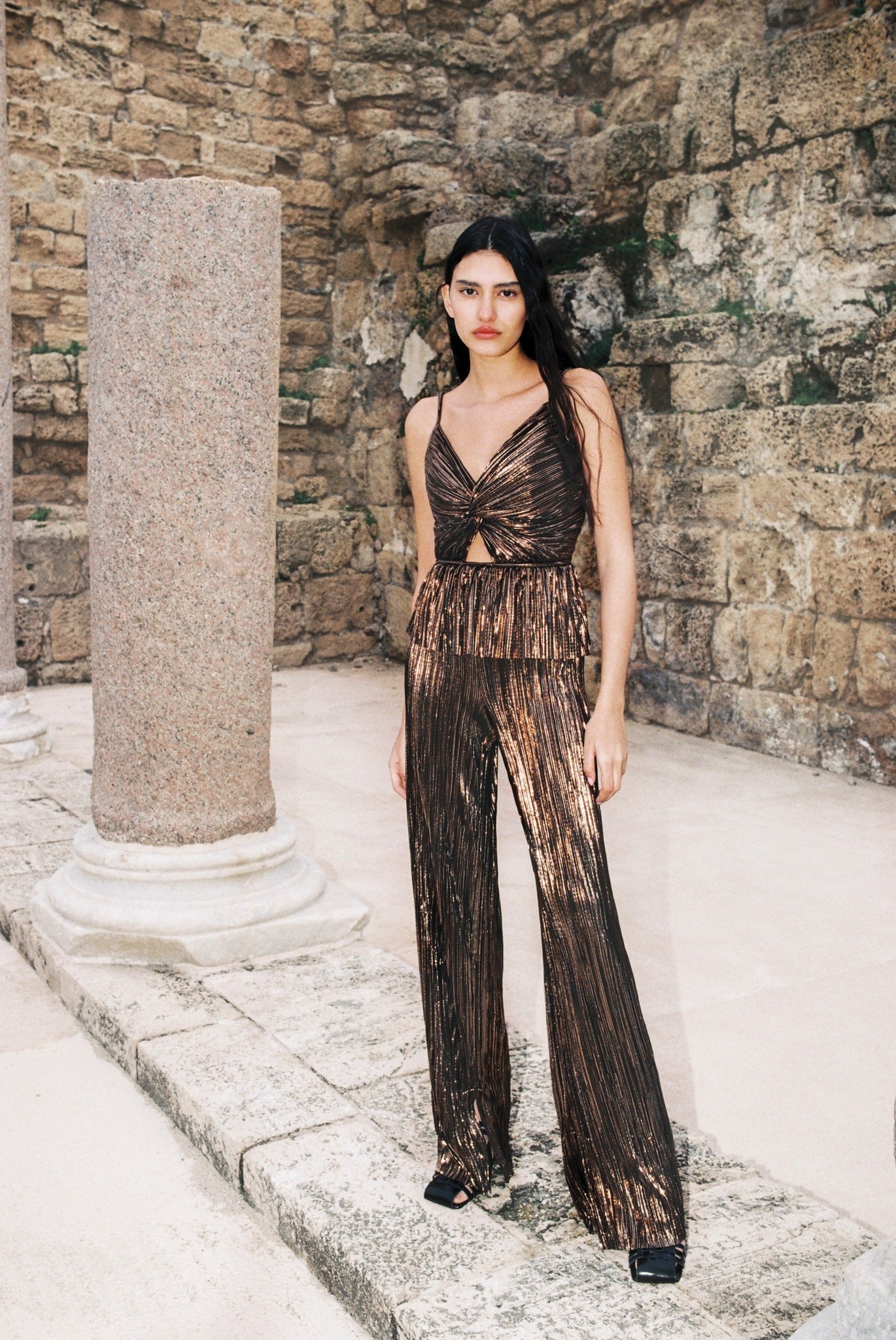 SABINA MUSAYEV - pleated_knit_w_foil_black_23