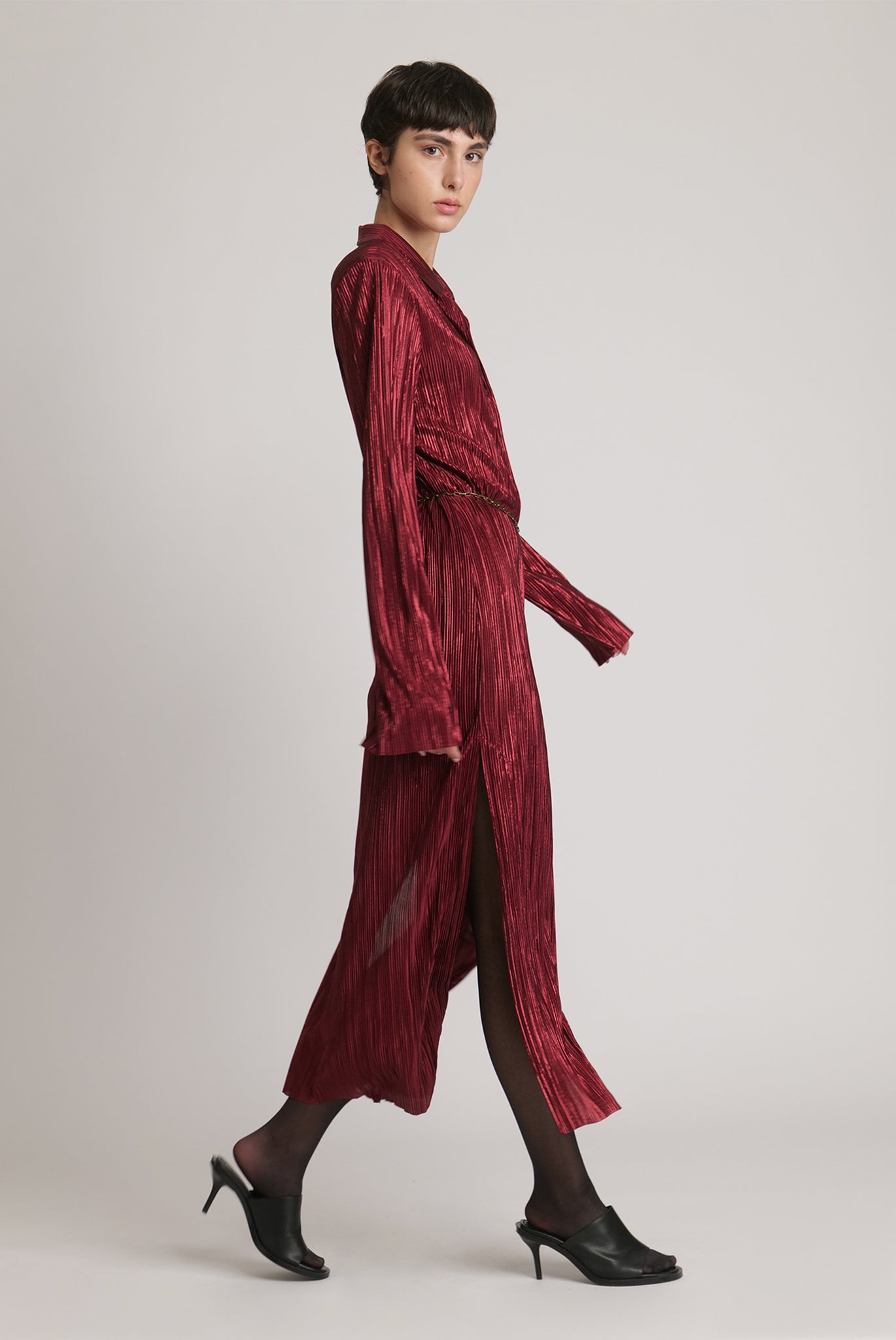 SABINA MUSAYEV - pleated_knit_w_foil_ruby_wine_fw_23_24