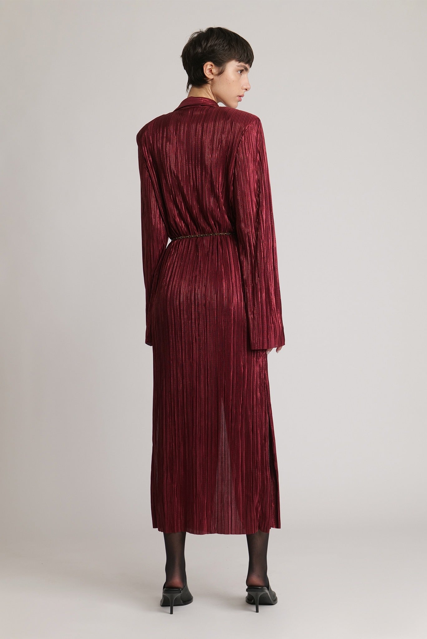 SABINA MUSAYEV - pleated_knit_w_foil_ruby_wine_fw_23_24