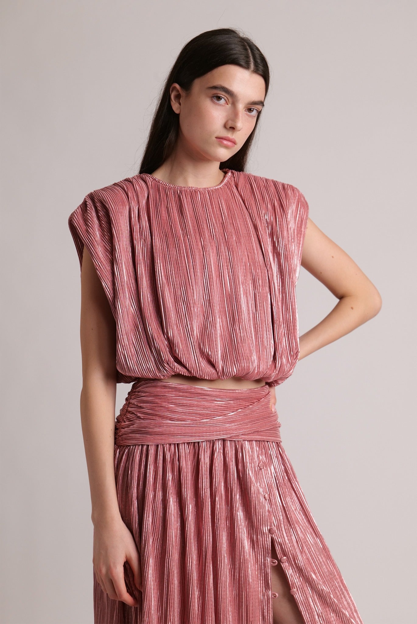 SABINA MUSAYEV - pleated_knit_w_foil_antique_rose_23_24