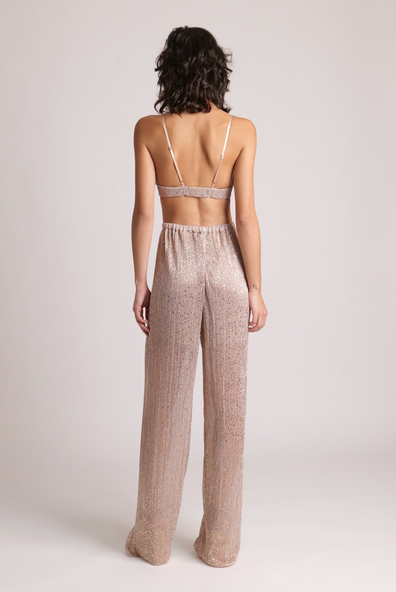 SABINA MUSAYEV - pleated_knit_w_multi_dot_foil_pearl_blush