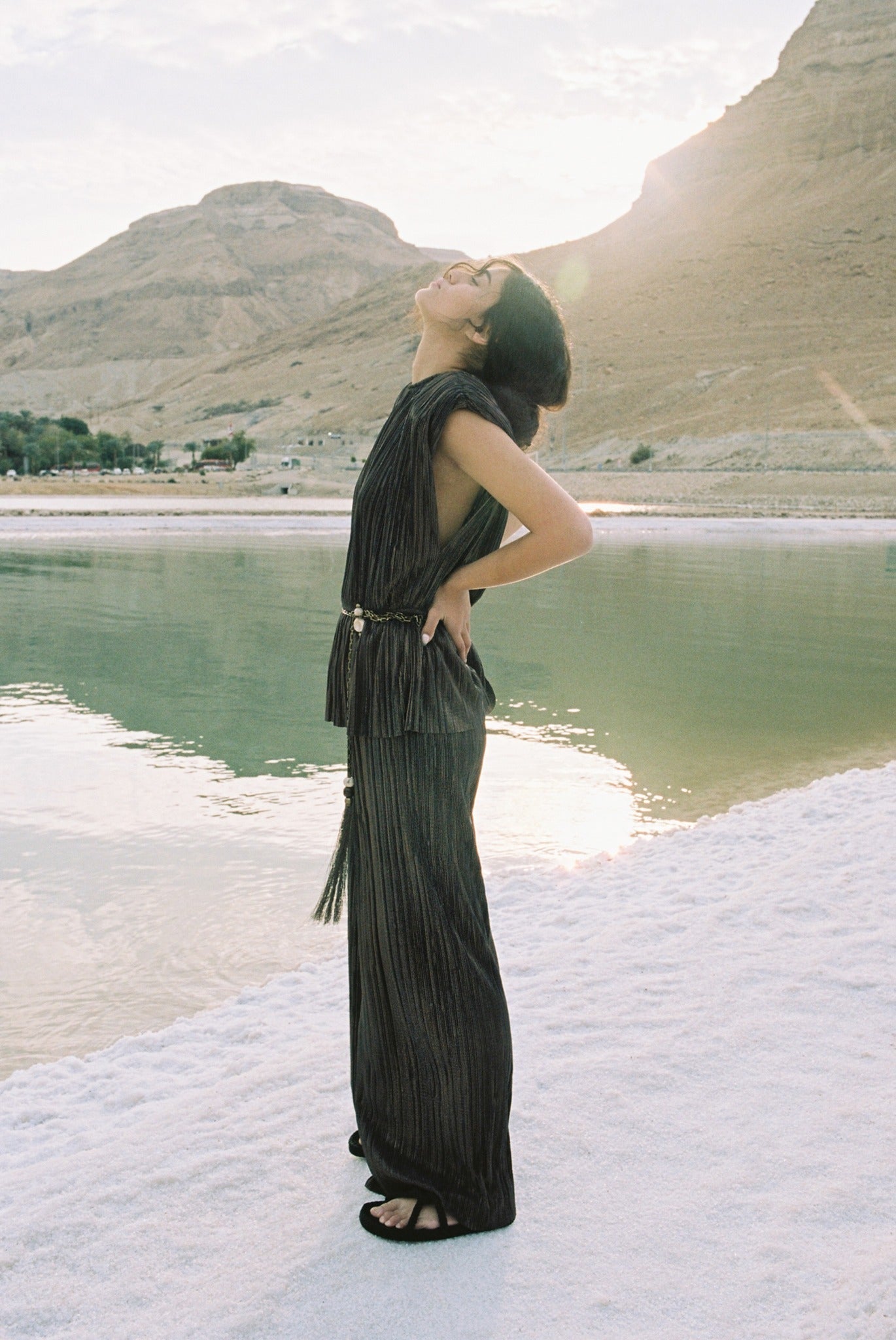 SABINA MUSAYEV - pleated_knit_w_foil_dark_brown_spring_24