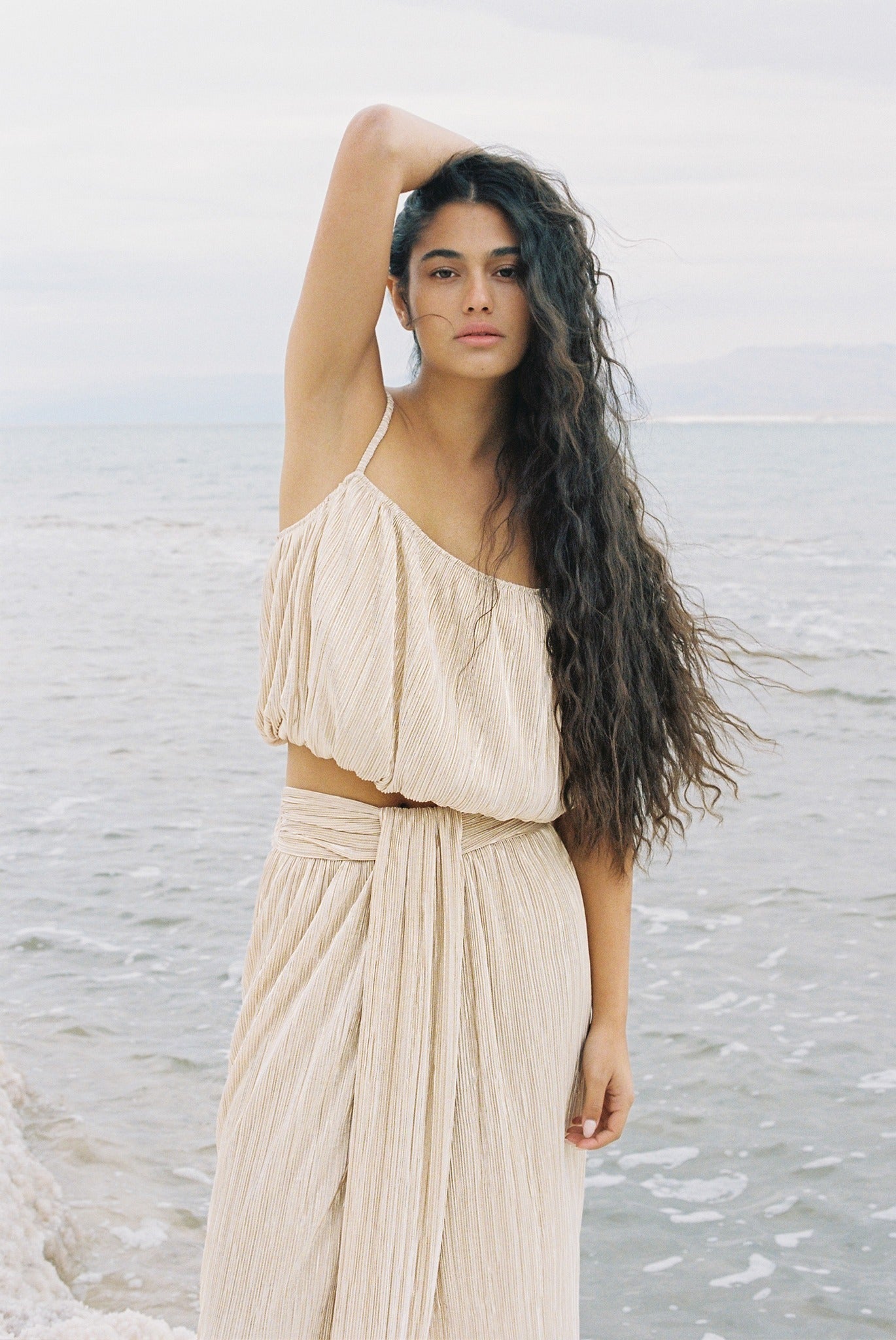 SABINA MUSAYEV - pleated_knit_w_foil_sandstone_spring_24