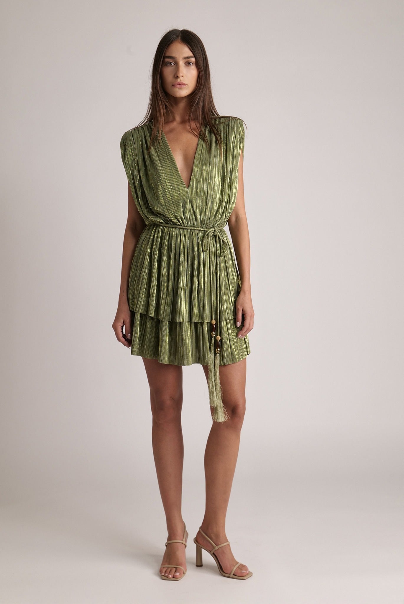 SABINA MUSAYEV - pleated_knit_w_foil_olive_green_spring_24