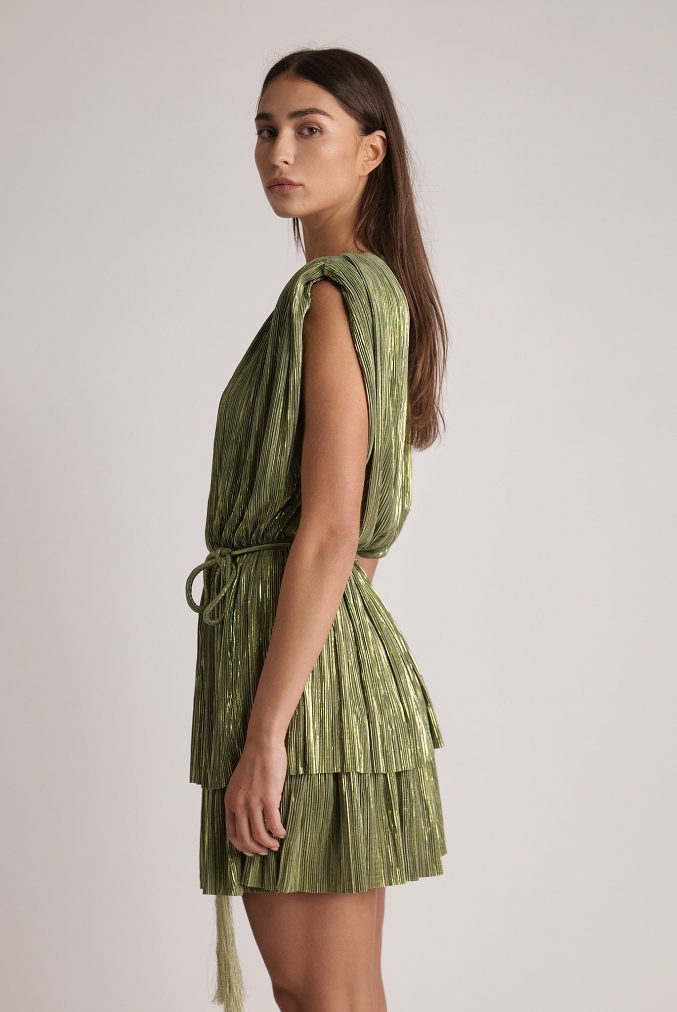 SABINA MUSAYEV - pleated_knit_w_foil_olive_green_spring_24