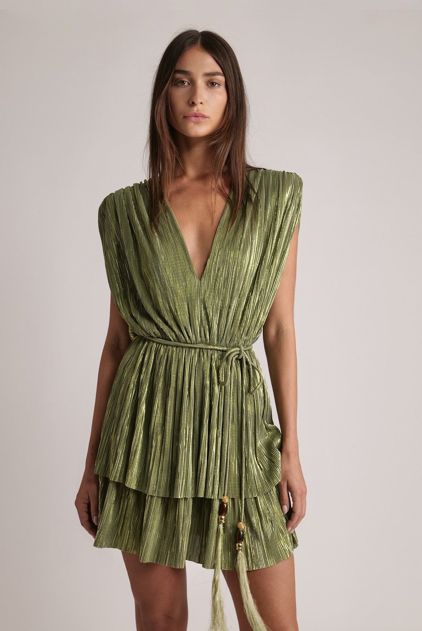 SABINA MUSAYEV - pleated_knit_w_foil_olive_green_spring_24