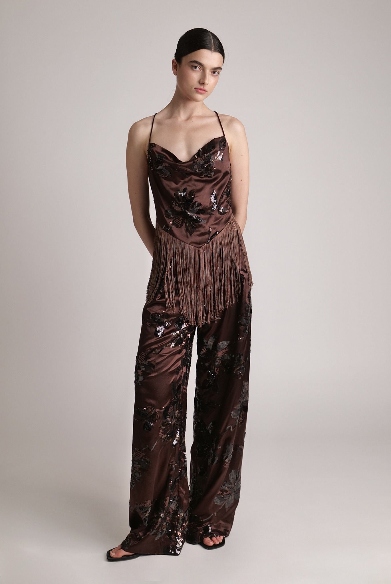 SABINA MUSAYEV - blossom_sequins_on_satin_dark_brown_spring_24