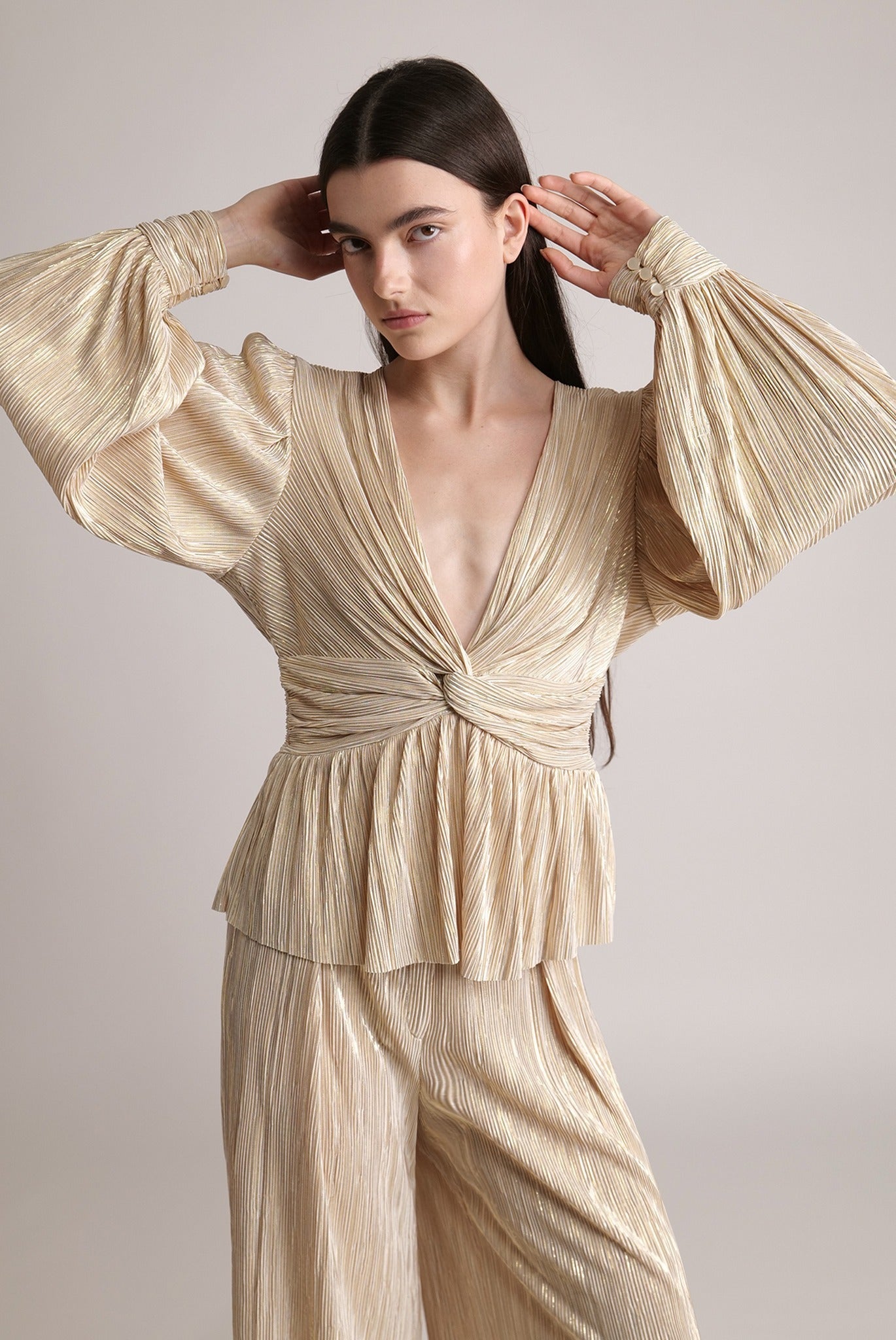 SABINA MUSAYEV - pleated_knit_w_foil_sandstone_spring_24