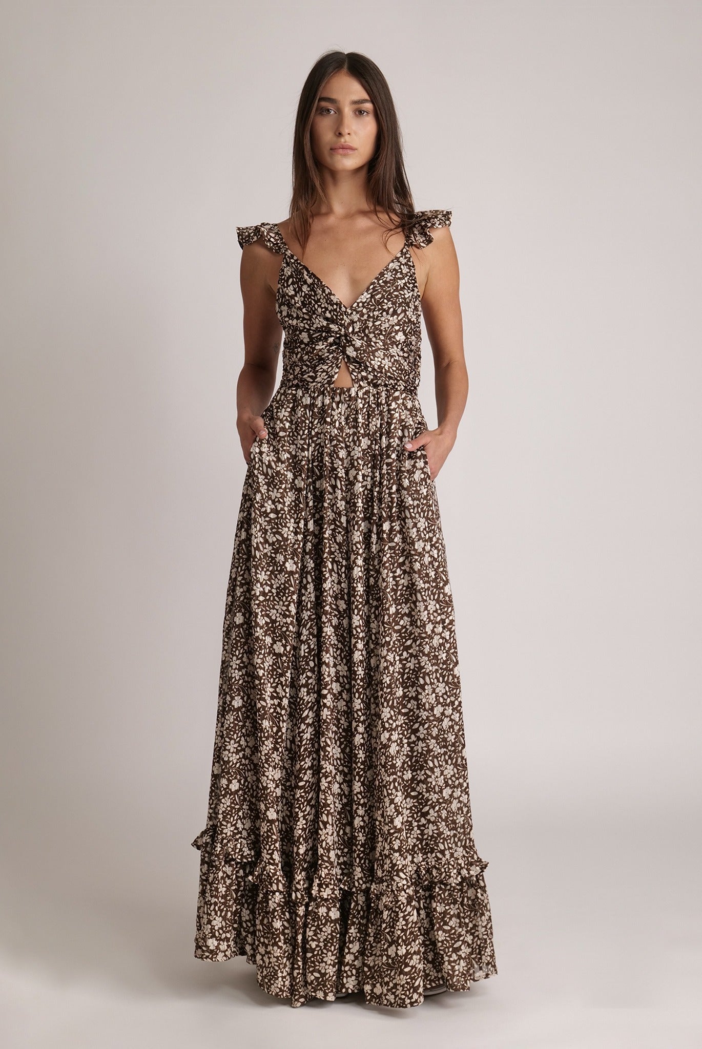 SABINA MUSAYEV - floral_chiffon_w_lurex_brown_print_spring_24