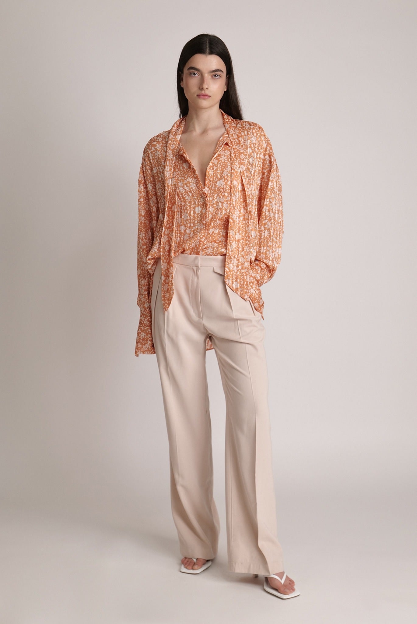 SABINA MUSAYEV - floral_chiffon_w_lurex_tangerine_print_spring_24
