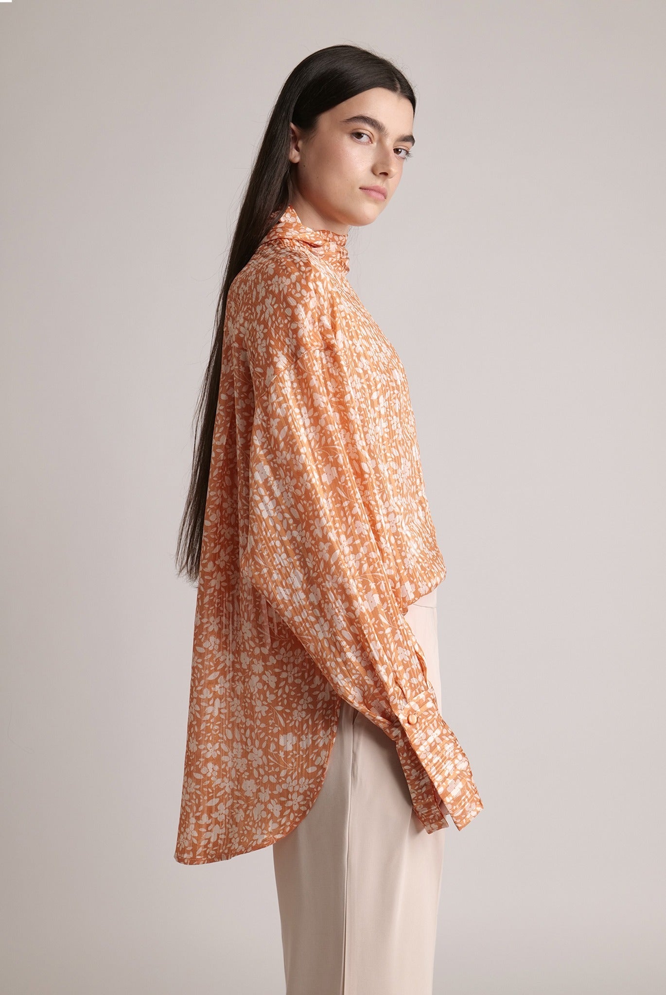 SABINA MUSAYEV - floral_chiffon_w_lurex_tangerine_print_spring_24