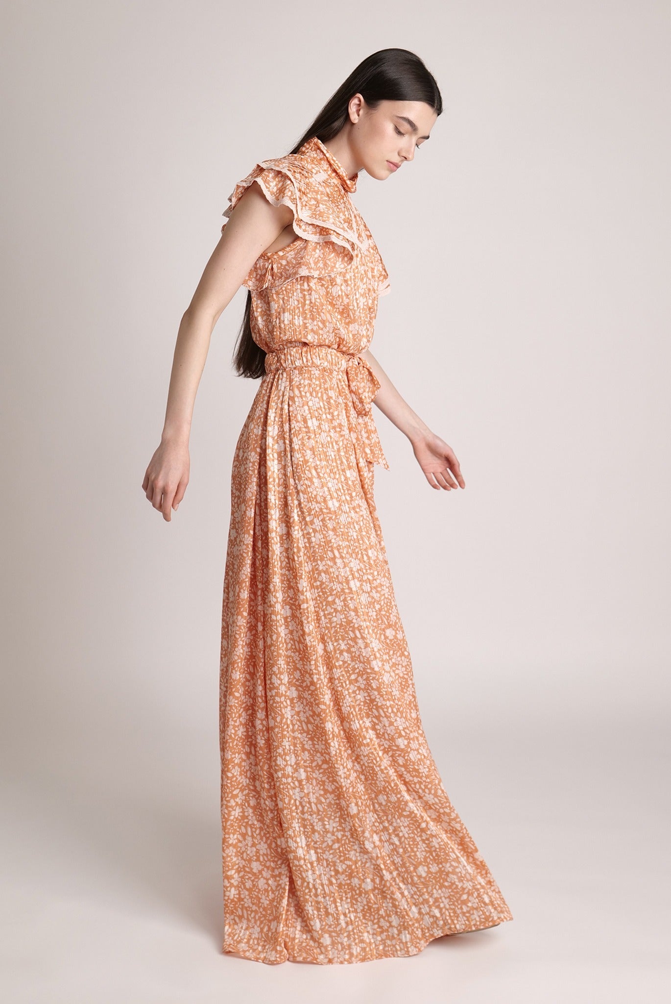 SABINA MUSAYEV - floral_chiffon_w_lurex_tangerine_print_spring_24
