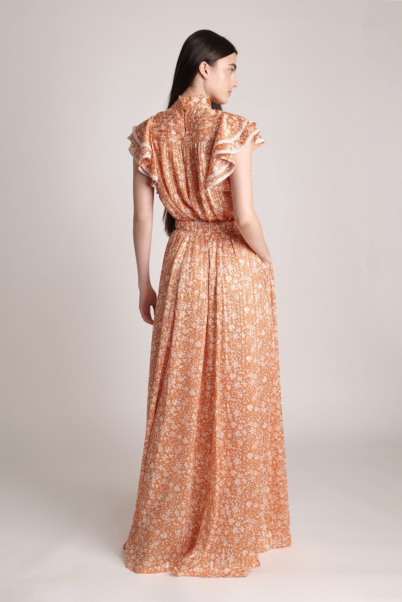 SABINA MUSAYEV - floral_chiffon_w_lurex_tangerine_print_spring_24