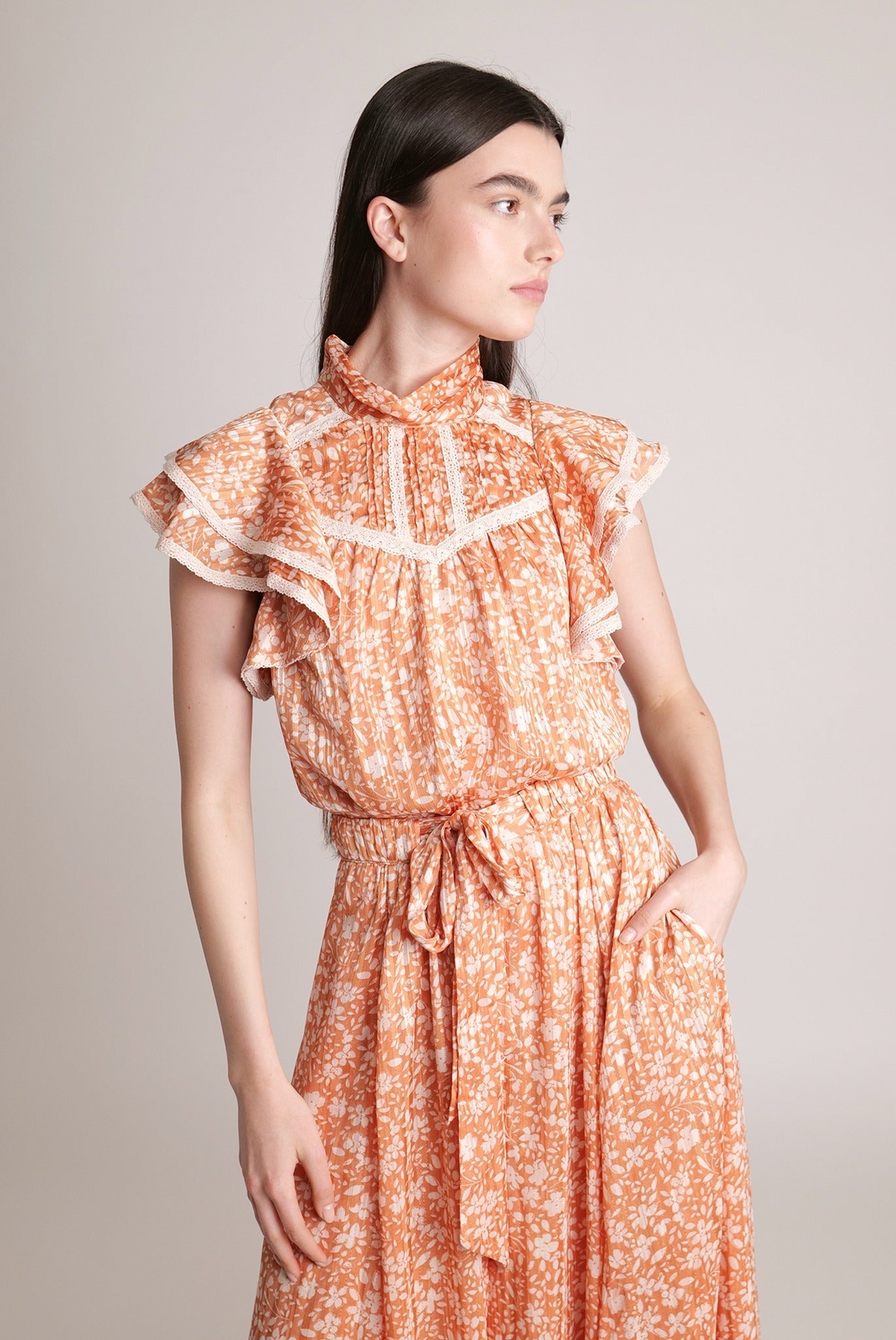 SABINA MUSAYEV - floral_chiffon_w_lurex_tangerine_print_spring_24