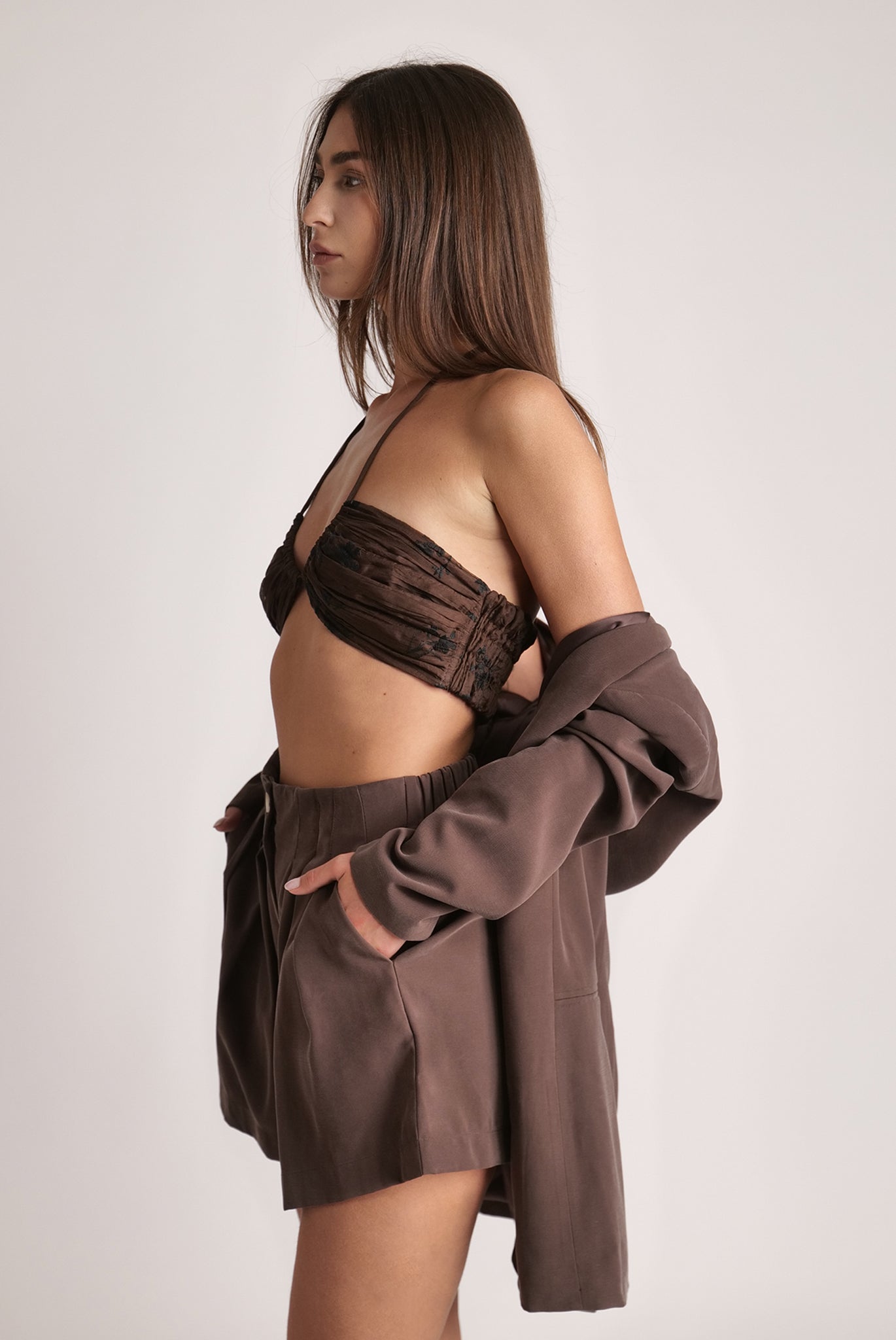 SABINA MUSAYEV - pleated_chiffon_w_embroidery_dark_brown_spring_24