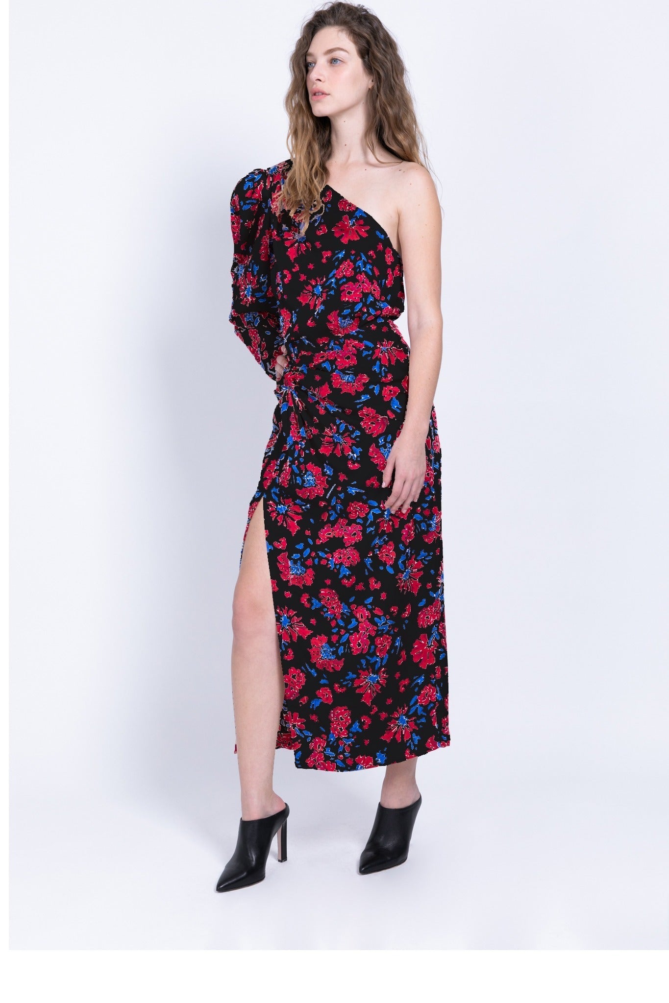 SABINA MUSAYEV - floral_print_on_satin_black_fw_22_23