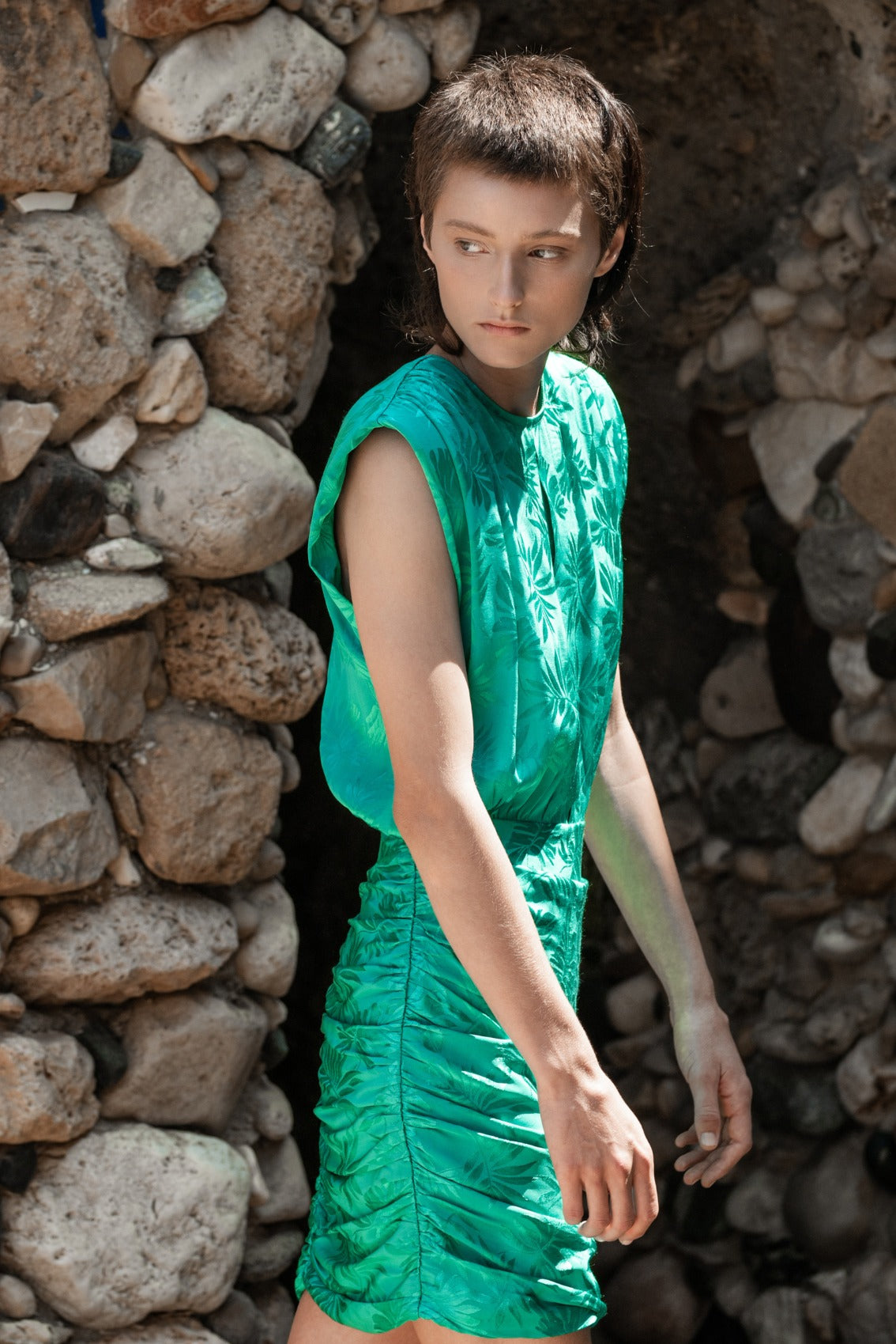 SABINA MUSAYEV - satin_viscose_w_leaves_emerald_ss_21