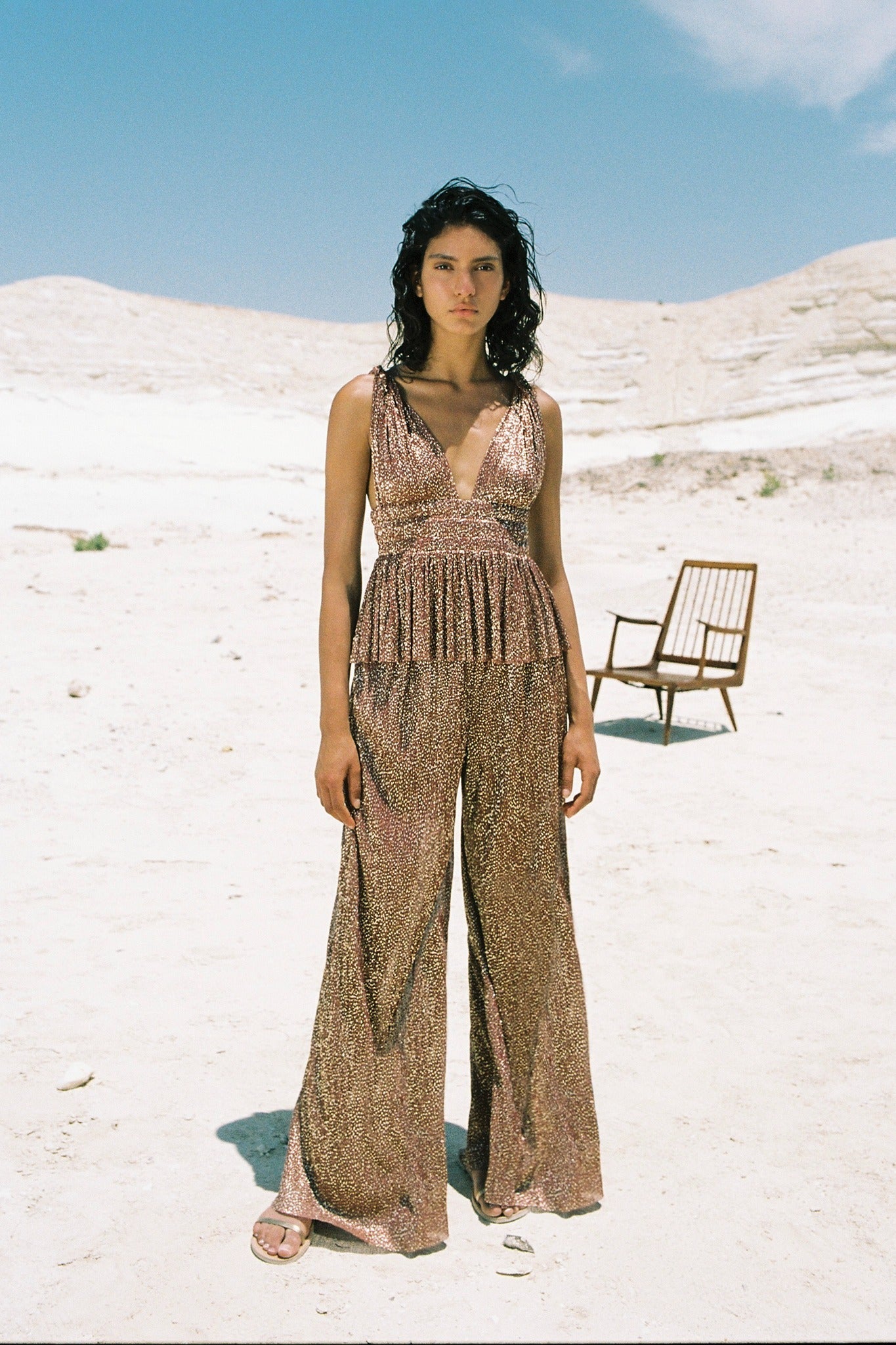 SABINA MUSAYEV - pleated_knit_w_speckled_foil_rust_summer_24