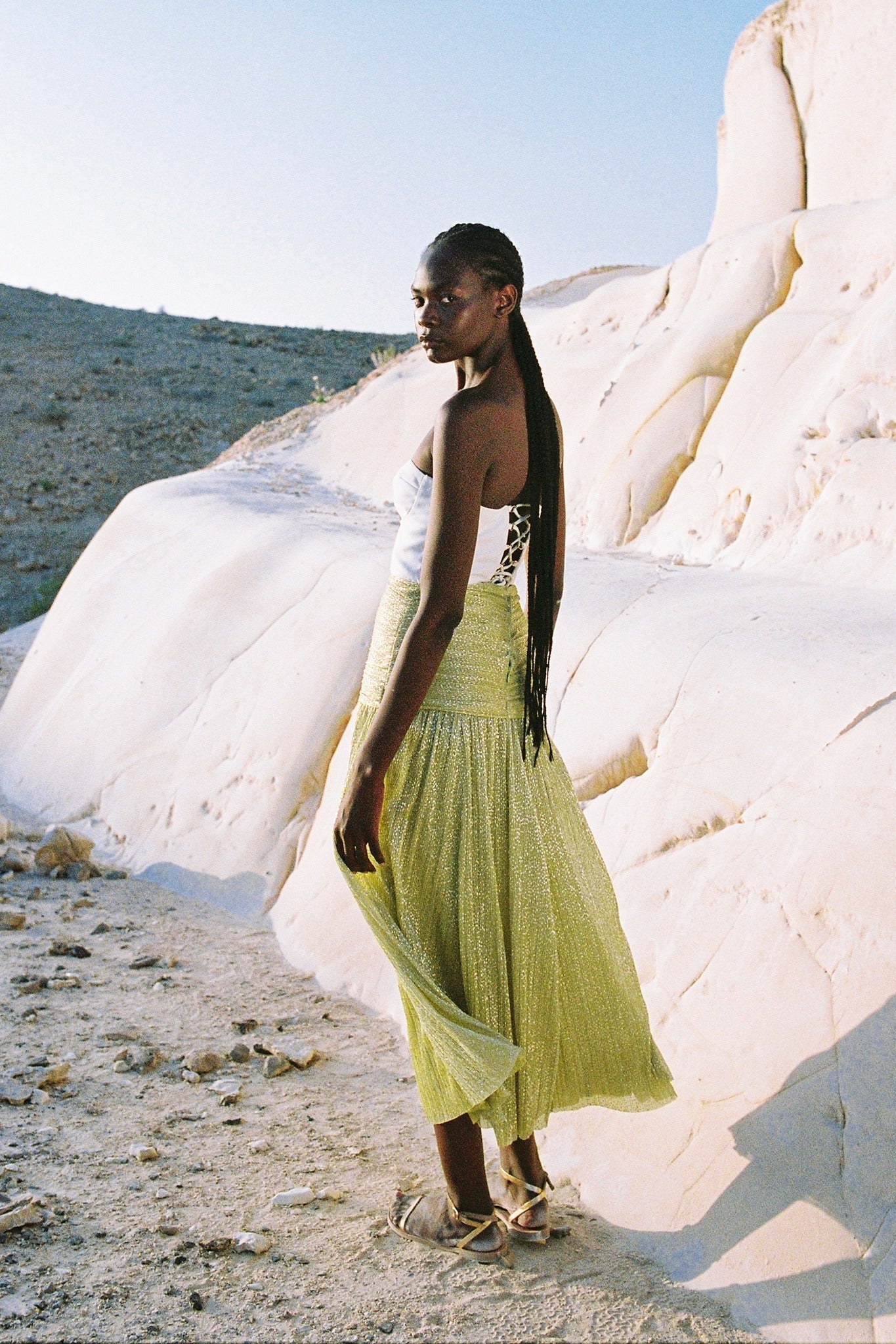 SABINA MUSAYEV - pleated_knit_w_speckled_foil_sunny_lime_summer_24