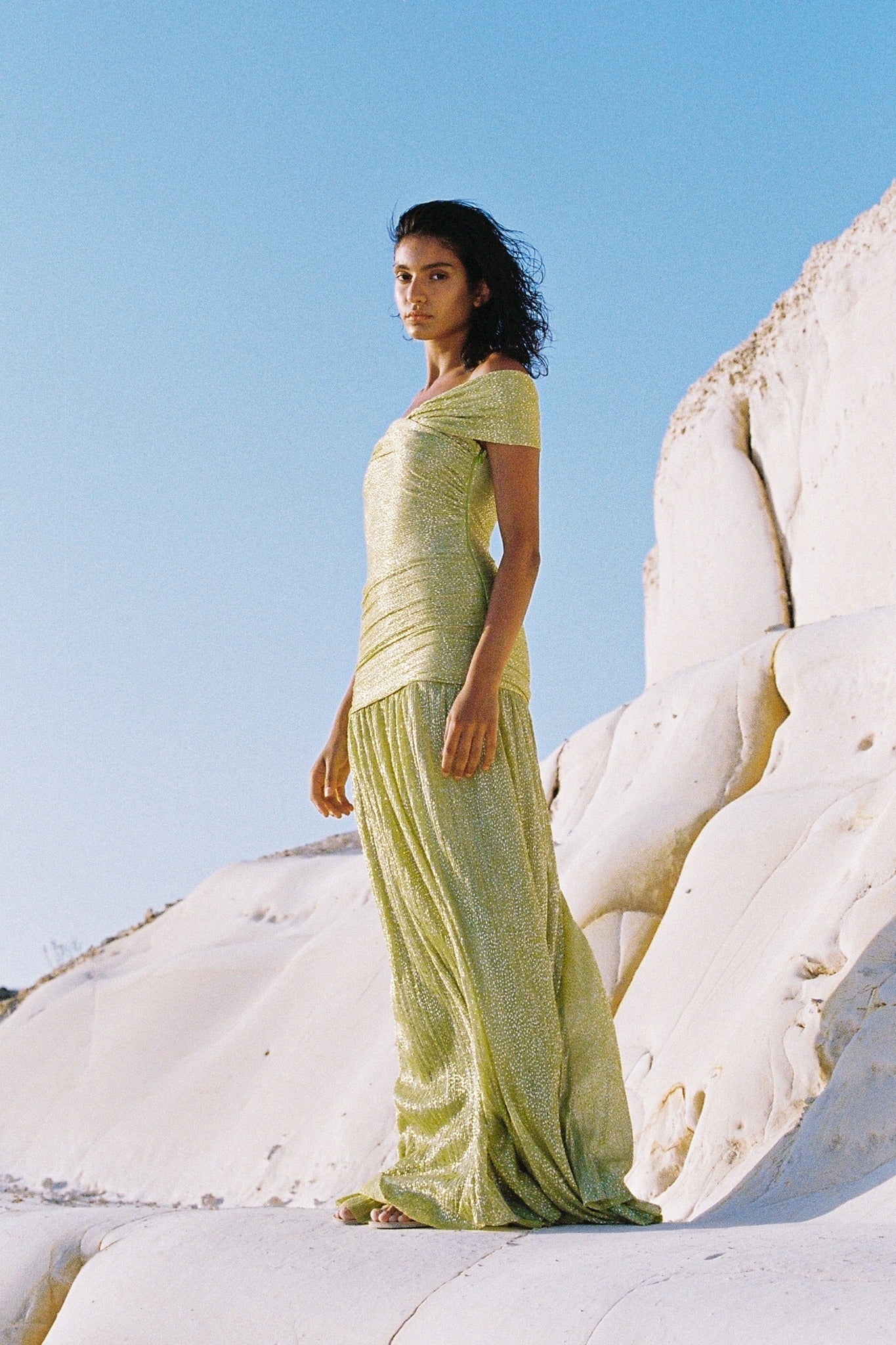SABINA MUSAYEV - pleated_knit_w_speckled_foil_sunny_lime_summer_24