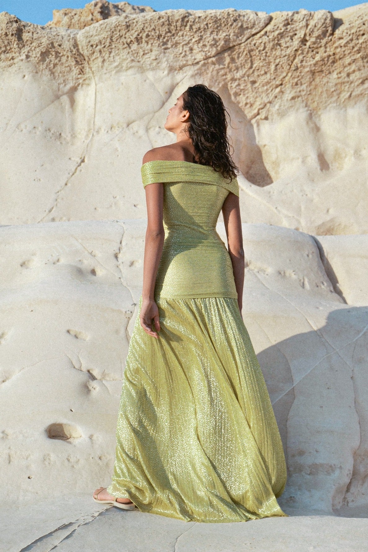 SABINA MUSAYEV - pleated_knit_w_speckled_foil_sunny_lime_summer_24