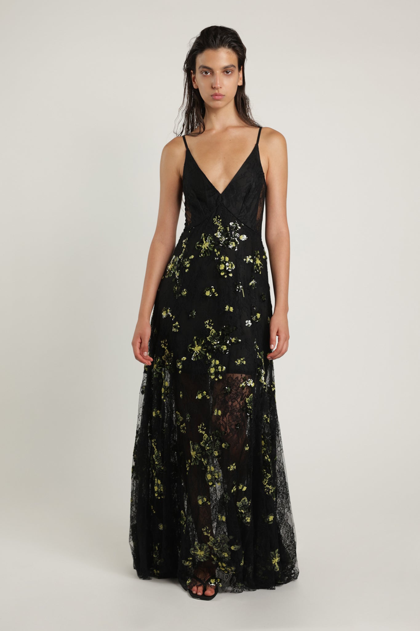 SABINA MUSAYEV - floral_sequin_on_soltice_lace_green_on_black_summer_24