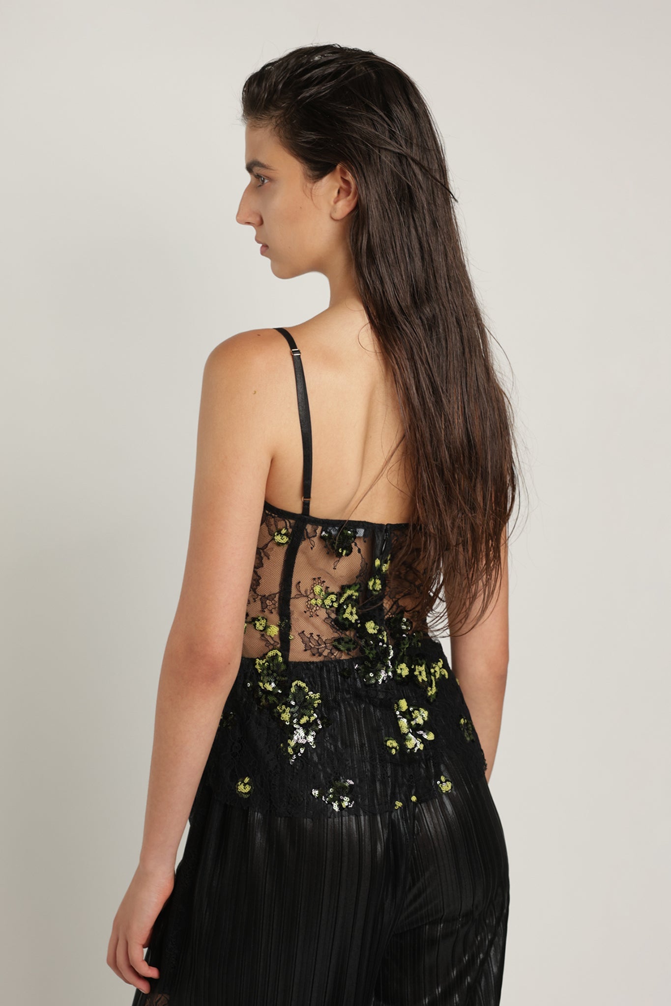 SABINA MUSAYEV - floral_sequin_on_soltice_lace_green_on_black_summer_24