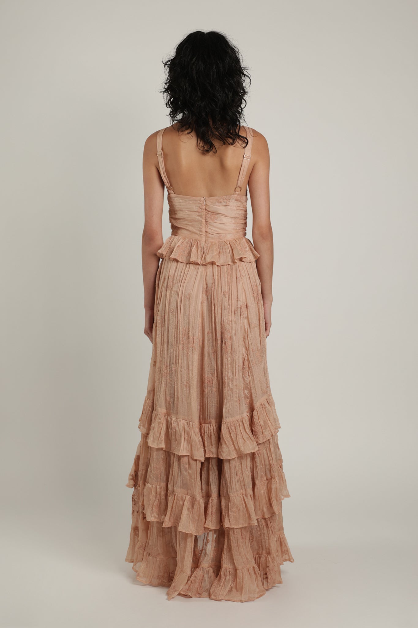 SABINA MUSAYEV - pleated_chiffon_w_emb_cream_latte_summer_24