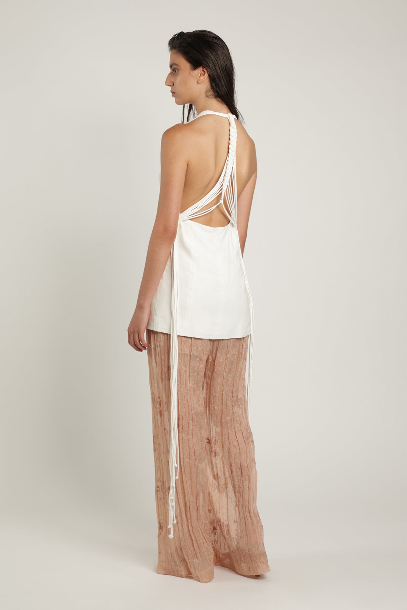 SABINA MUSAYEV - pleated_chiffon_w_emb_cream_latte_summer_24