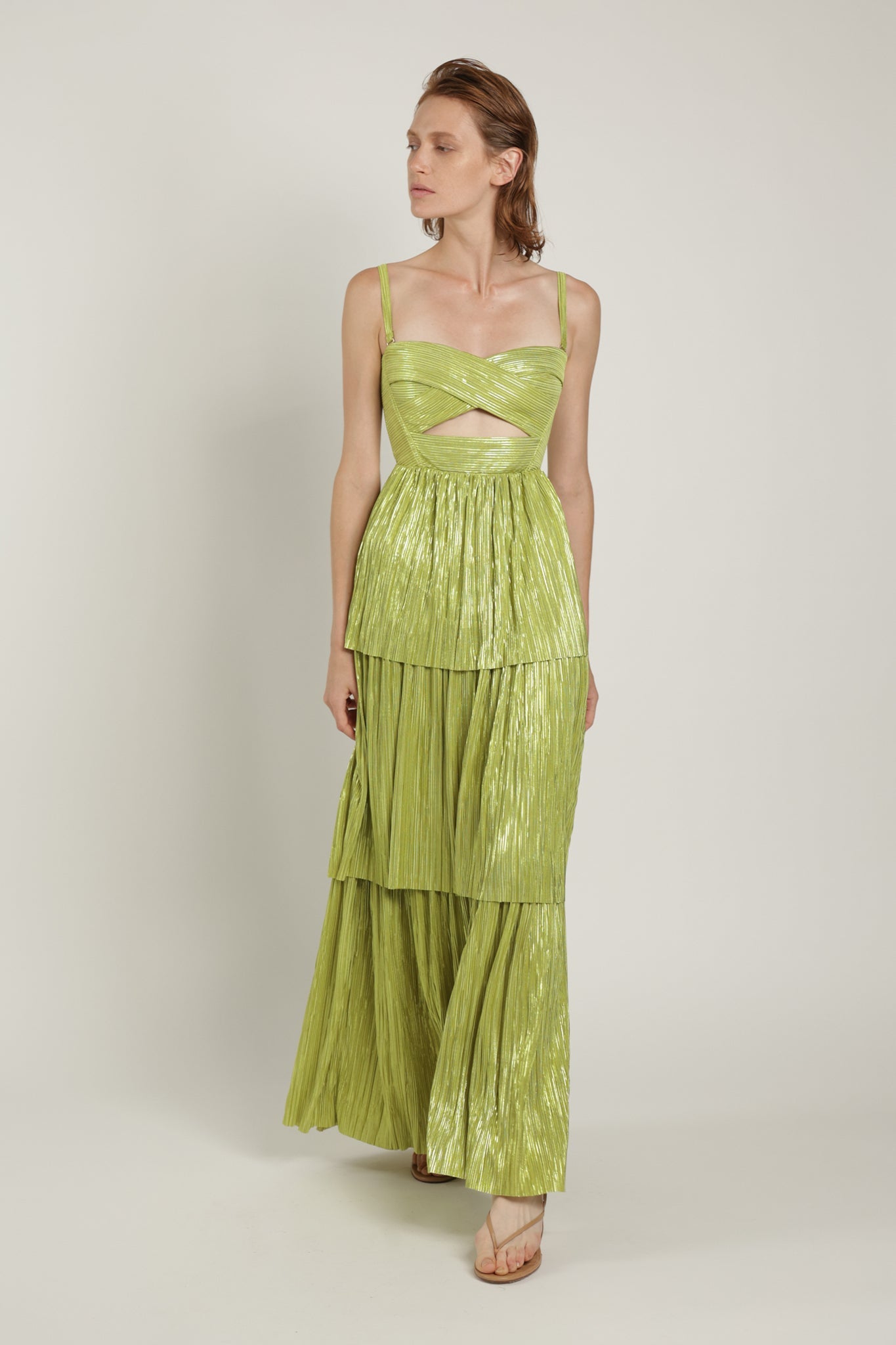 SABINA MUSAYEV - pleated_knit_w_foil_lime_green_summer_24